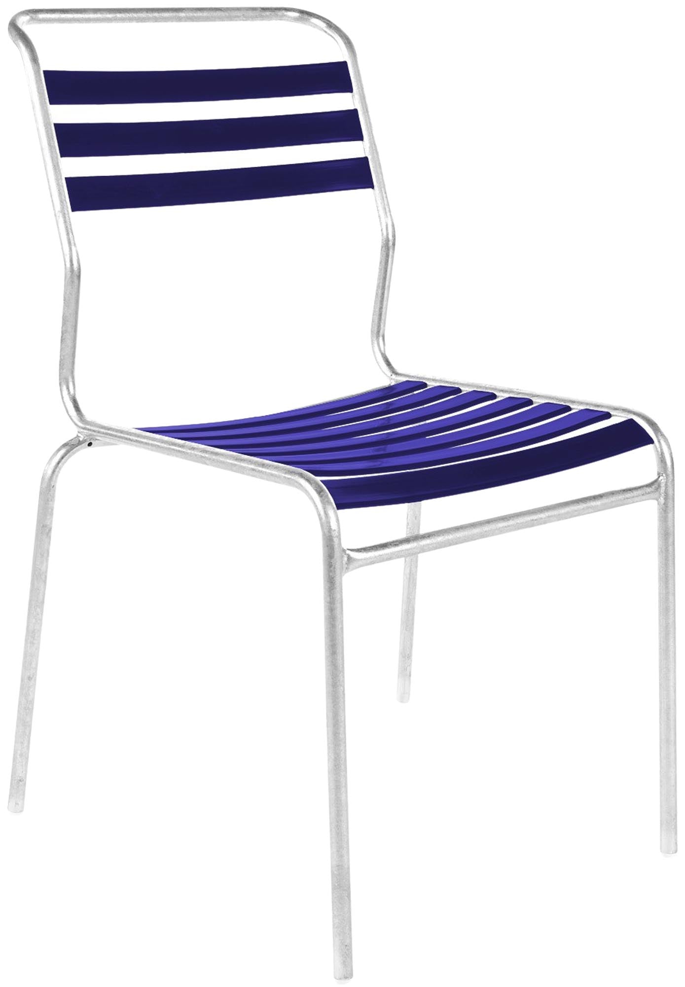 Säntis Lättli-Gartenstuhl ohne Armlehne in Blau präsentiert im Onlineshop von KAQTU Design AG. Gartenstuhl ist von Schaffner