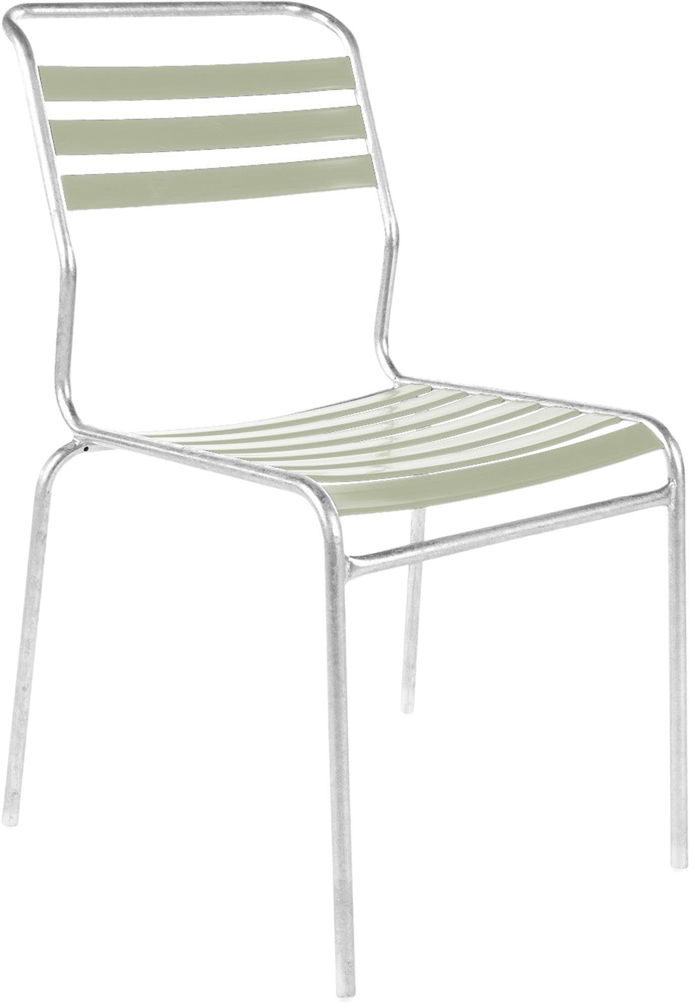 Säntis Lättli-Gartenstuhl ohne Armlehne in Pastellgrün präsentiert im Onlineshop von KAQTU Design AG. Gartenstuhl ist von Schaffner