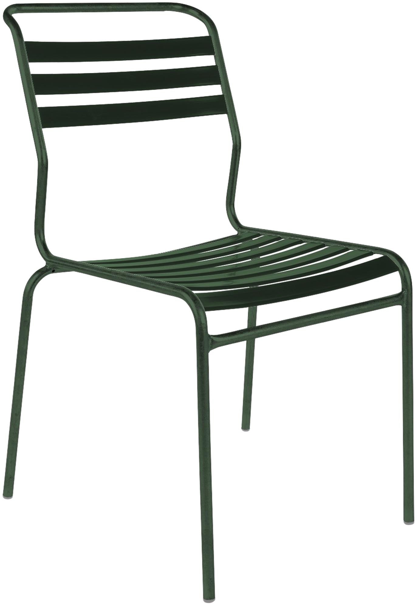Säntis Lättli-Gartenstuhl ohne Armlehne in Tannengrün präsentiert im Onlineshop von KAQTU Design AG. Gartenstuhl ist von Schaffner