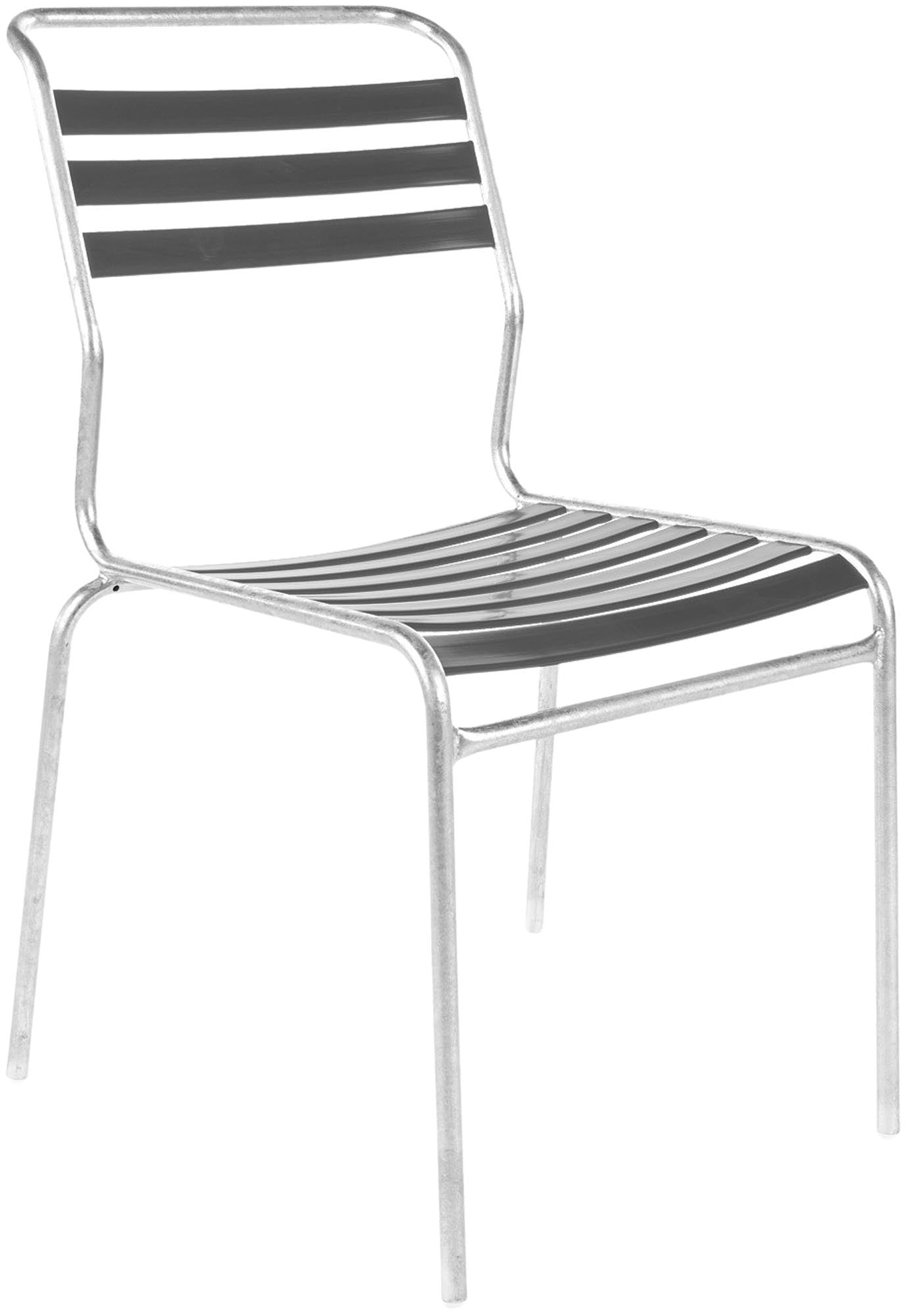 Säntis Lättli-Gartenstuhl ohne Armlehne in Graphit präsentiert im Onlineshop von KAQTU Design AG. Gartenstuhl ist von Schaffner