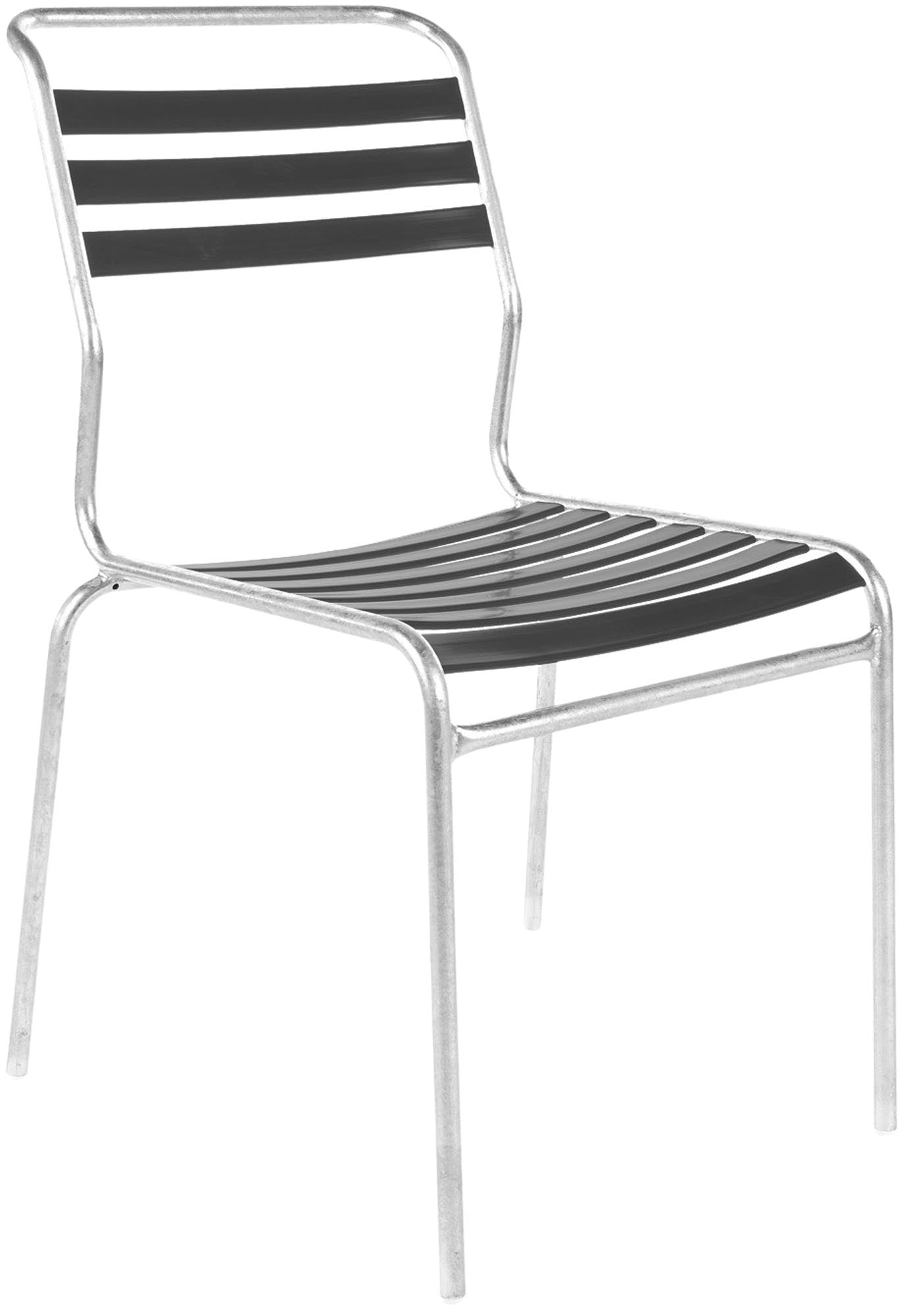 Säntis Lättli-Gartenstuhl ohne Armlehne in Anthrazit präsentiert im Onlineshop von KAQTU Design AG. Gartenstuhl ist von Schaffner