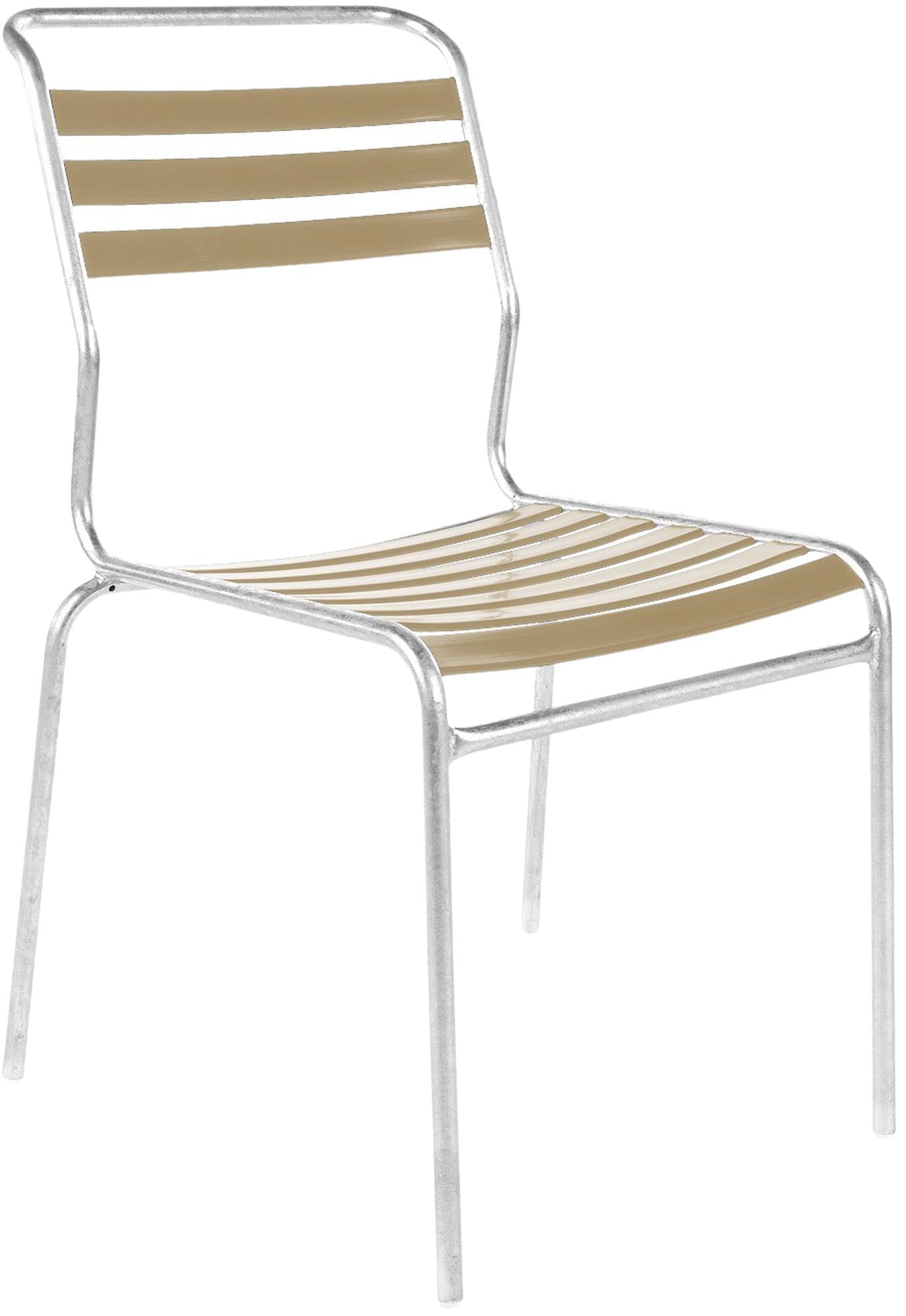 Säntis Lättli-Gartenstuhl ohne Armlehne in Pastellbraun präsentiert im Onlineshop von KAQTU Design AG. Gartenstuhl ist von Schaffner