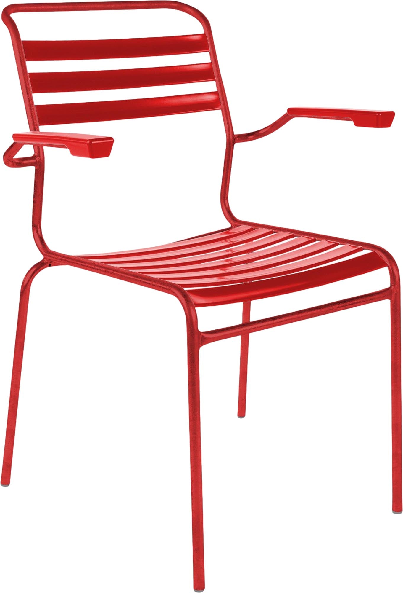 Moderner Gartenstuhl Säntis Lättli mit Armlehnen, perfekt für gemütliche Stunden im Garten. Stilvolles Design und robuste Bauweise.