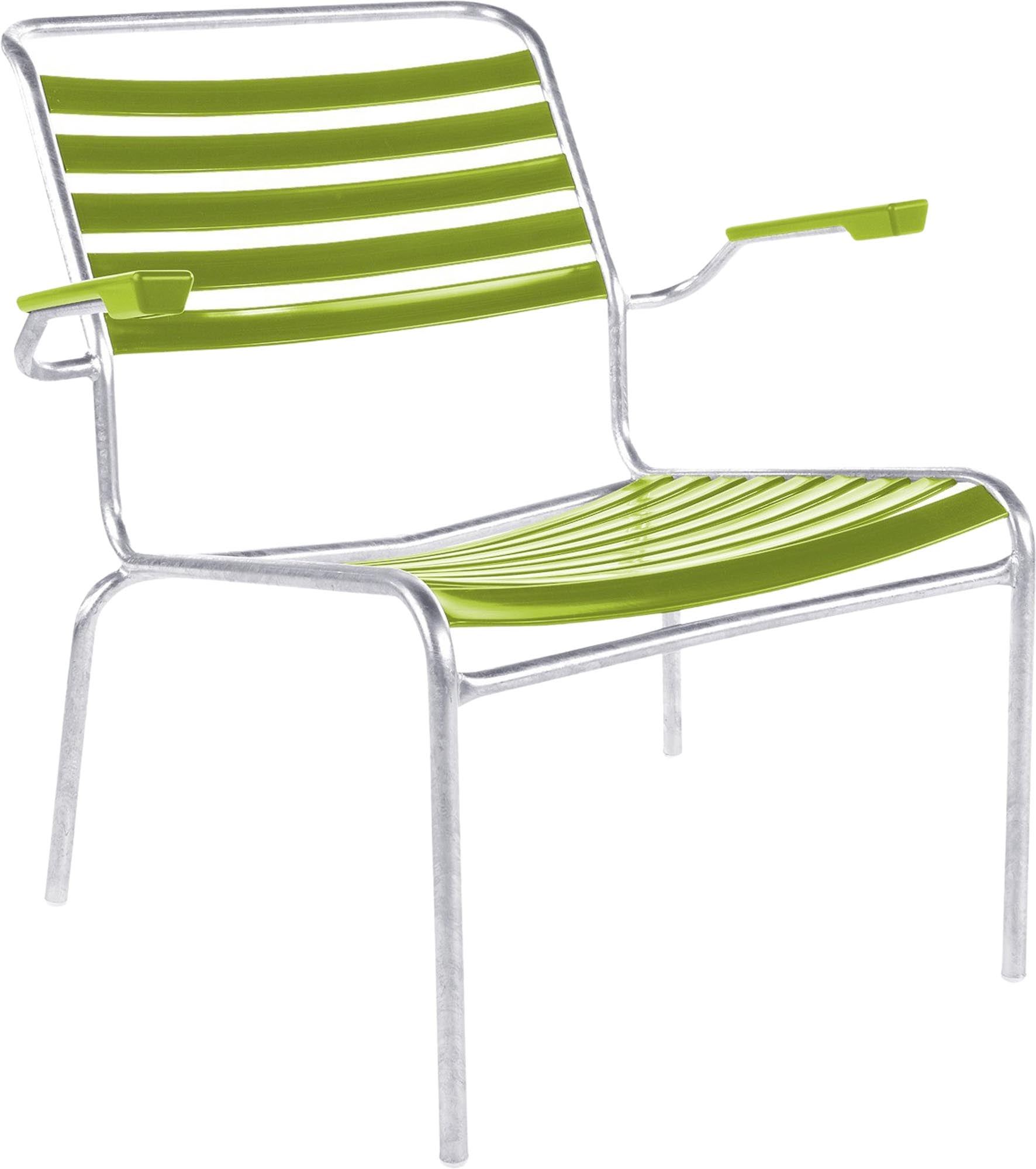 Säntis Lounger mit Armlehne: Eleganter, wetterfester Lounger für Garten und Balkon, vereint Leichtigkeit und Stabilität für höchsten Komfort.