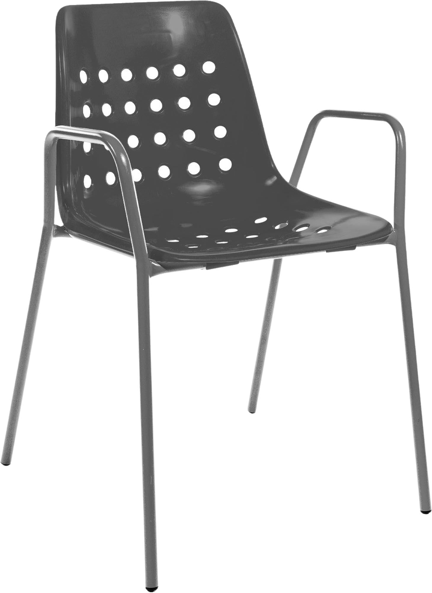 Schaffner Bermuda Schalen-Gartenstuhl mit Armlehne, rund, wetterfest, langlebig, Schweizer Qualität, elegantes Design, ideal für Terrasse und Garten.