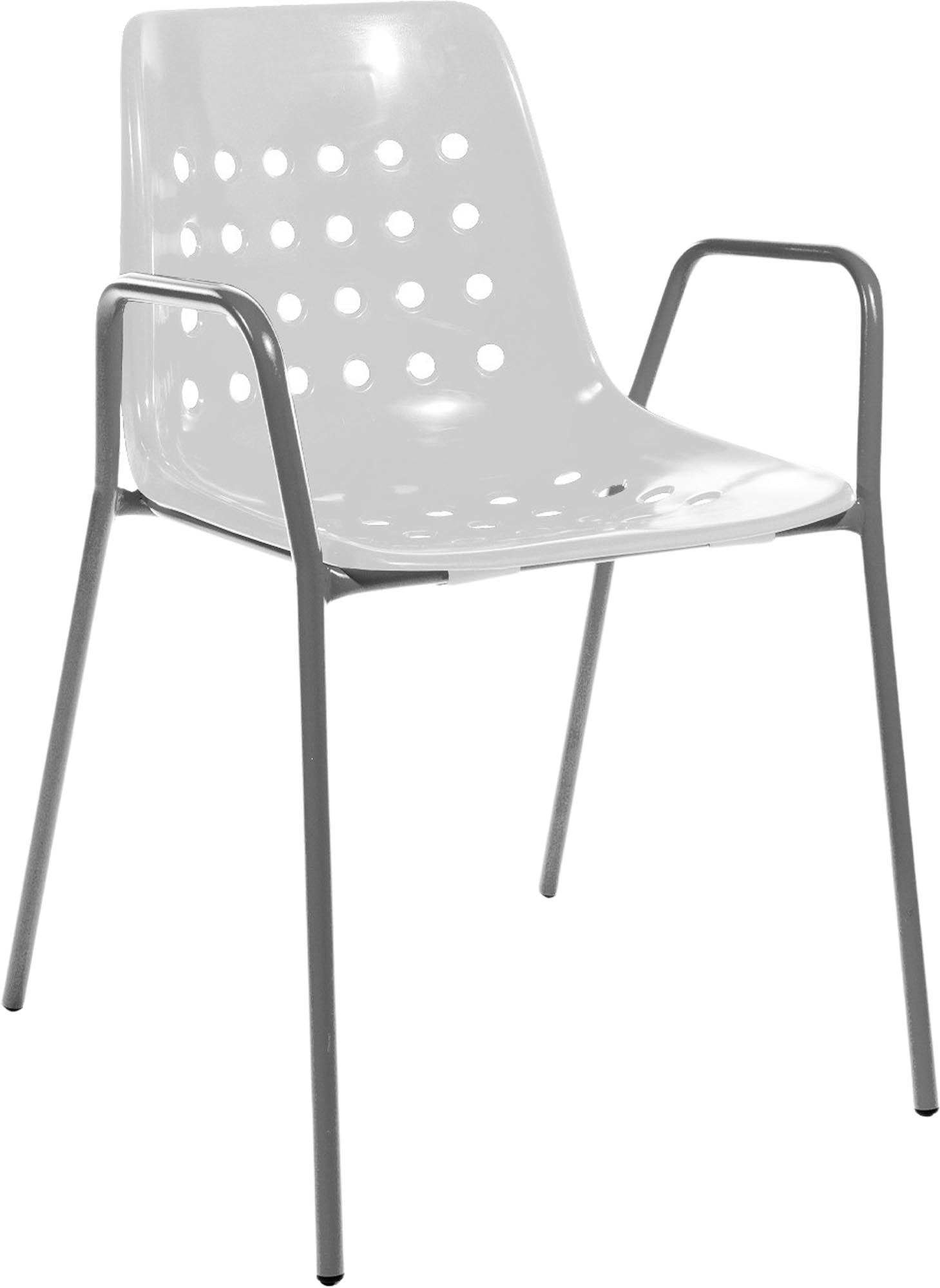 Stilvoller runder Schalen-Gartenstuhl mit Armlehnen, perfekt für gemütliche Stunden im Freien. Hochwertige Materialien und zeitgemäßes Design.