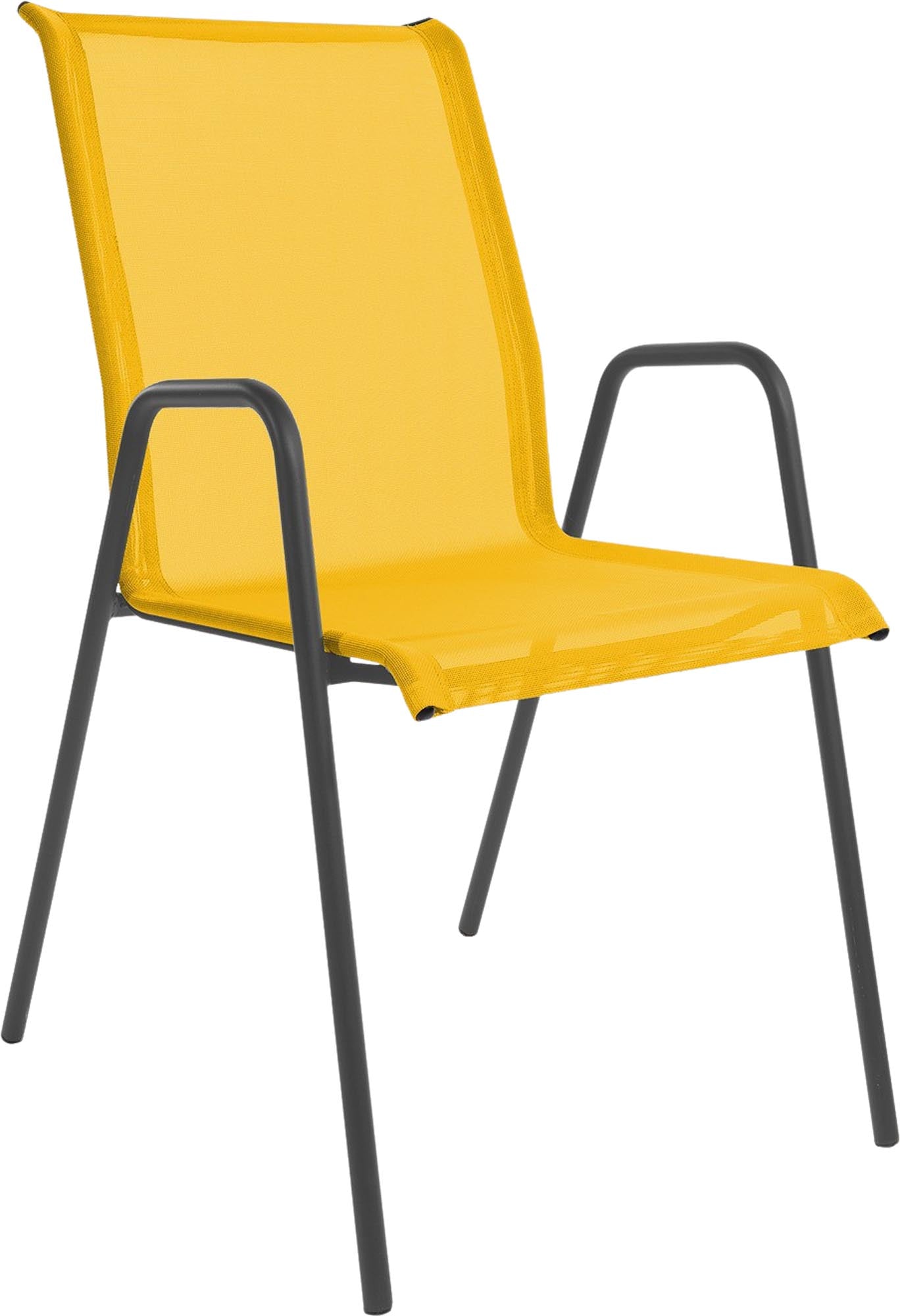 Moderner Textil-Gartenstuhl Locarno von Schaffner mit bequemen Armlehnen, ideal für entspannte Stunden im Freien, robust und pflegeleicht.