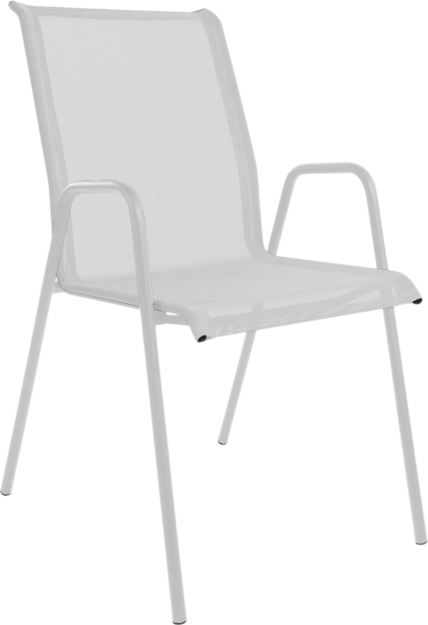 Schaffner Locarno Textil-Gartenstuhl mit Armlehne: wetterfest, langlebig, bequem und in vielfältigen Farben – perfekt für stilvolle Outdoor-Momente.