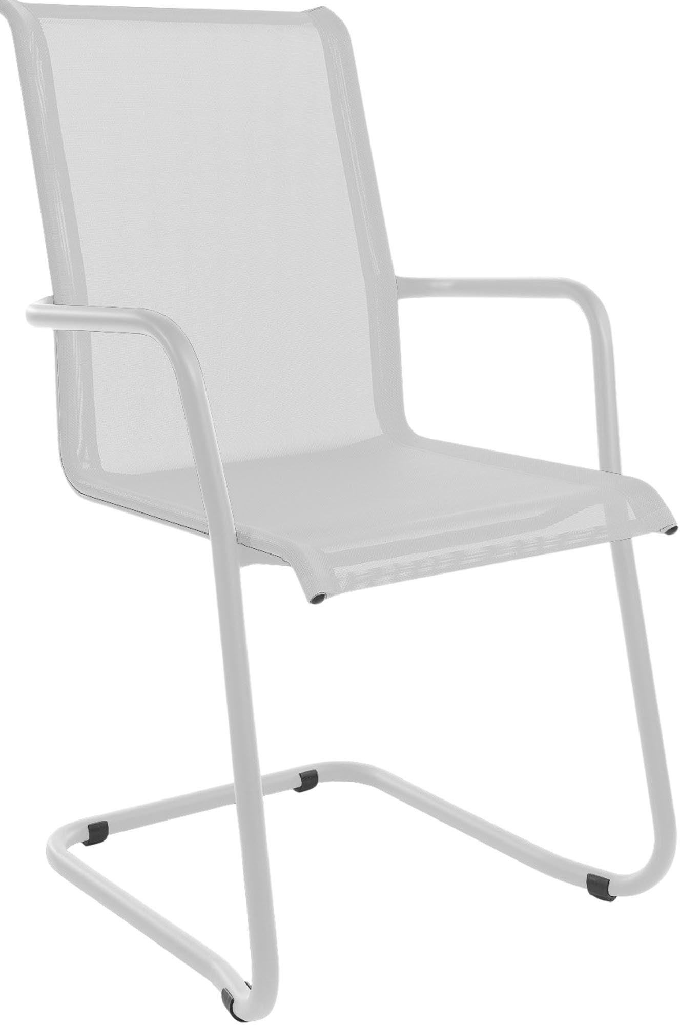 Stylischer Matten-Sessel Freischwinger Locarno von Schaffner: Komfortabel, robust und ideal für entspannte Stunden im Freien.