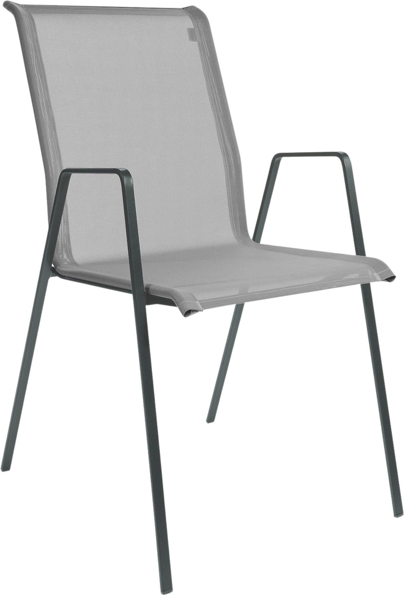 Luzern Textil-Gartenstuhl mit Armlehne von Schaffner – wetterfest, langlebig, bequem, Schweizer Qualität, Gartenmöbel, Outdoor, UV-beständig.