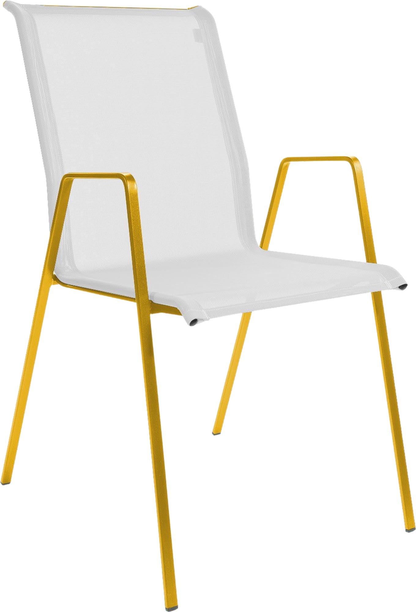 Luzern Textil-Gartenstuhl mit Armlehne von Schaffner: wetterfest, atmungsaktiv, langlebig und ergonomisch – Schweizer Qualität für stilvollen Outdoor-Komfort.