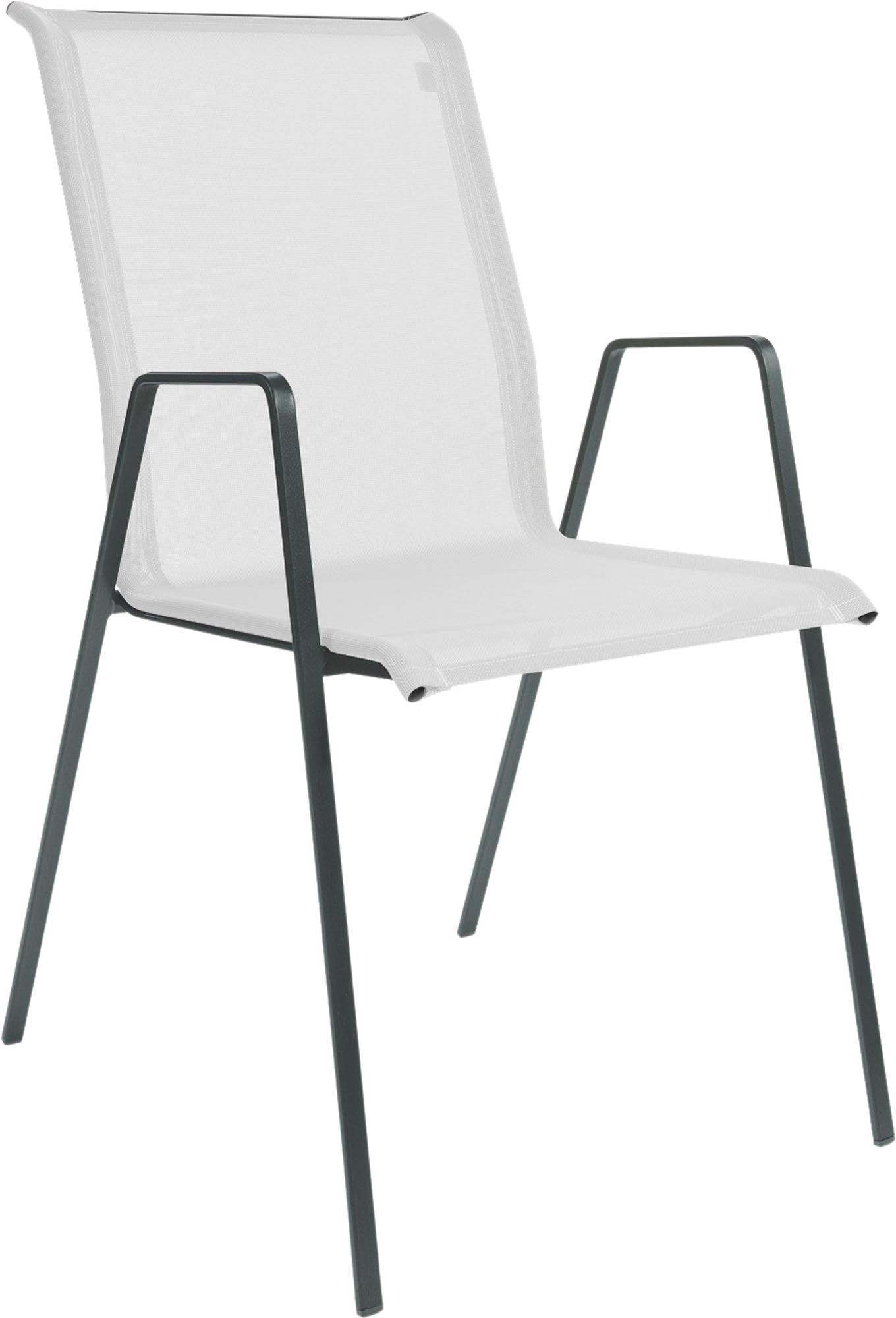 Eleganter Luzern Textil-Gartenstuhl mit Armlehne von Schaffner, wetterfest, langlebig und bequem – perfekt für stilvolle Outdoor-Momente im Garten, auf Terrasse oder Balkon.