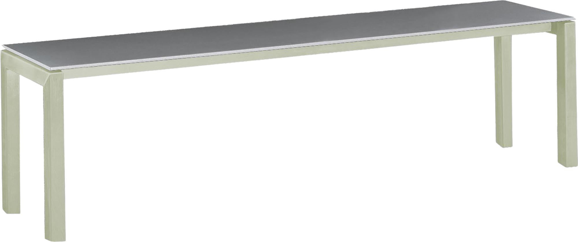 Luzern Glasfaser-Gartenbank Decor 160x32 in Alusilber präsentiert im Onlineshop von KAQTU Design AG. Gartenbank ist von Schaffner
