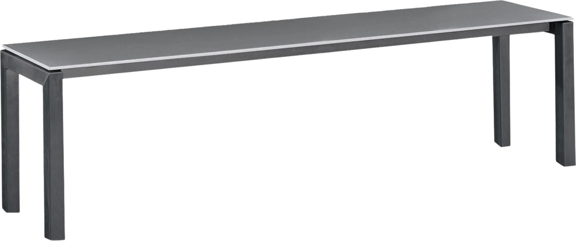 Luzern Glasfaser-Gartenbank Decor 160x32 in Alusilber präsentiert im Onlineshop von KAQTU Design AG. Gartenbank ist von Schaffner
