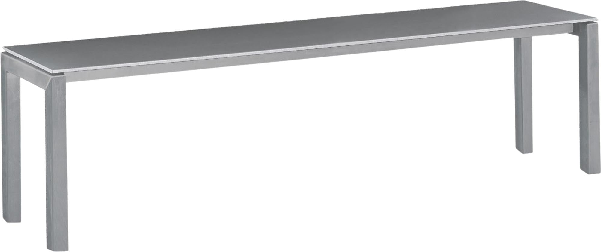 Luzern Glasfaser-Gartenbank Decor 160x32 in Alusilber präsentiert im Onlineshop von KAQTU Design AG. Gartenbank ist von Schaffner