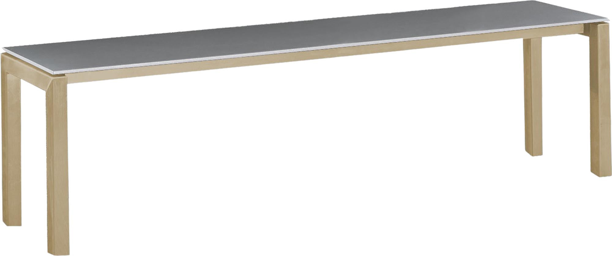 Luzern Glasfaser-Gartenbank Decor 160x32 in Alusilber präsentiert im Onlineshop von KAQTU Design AG. Gartenbank ist von Schaffner