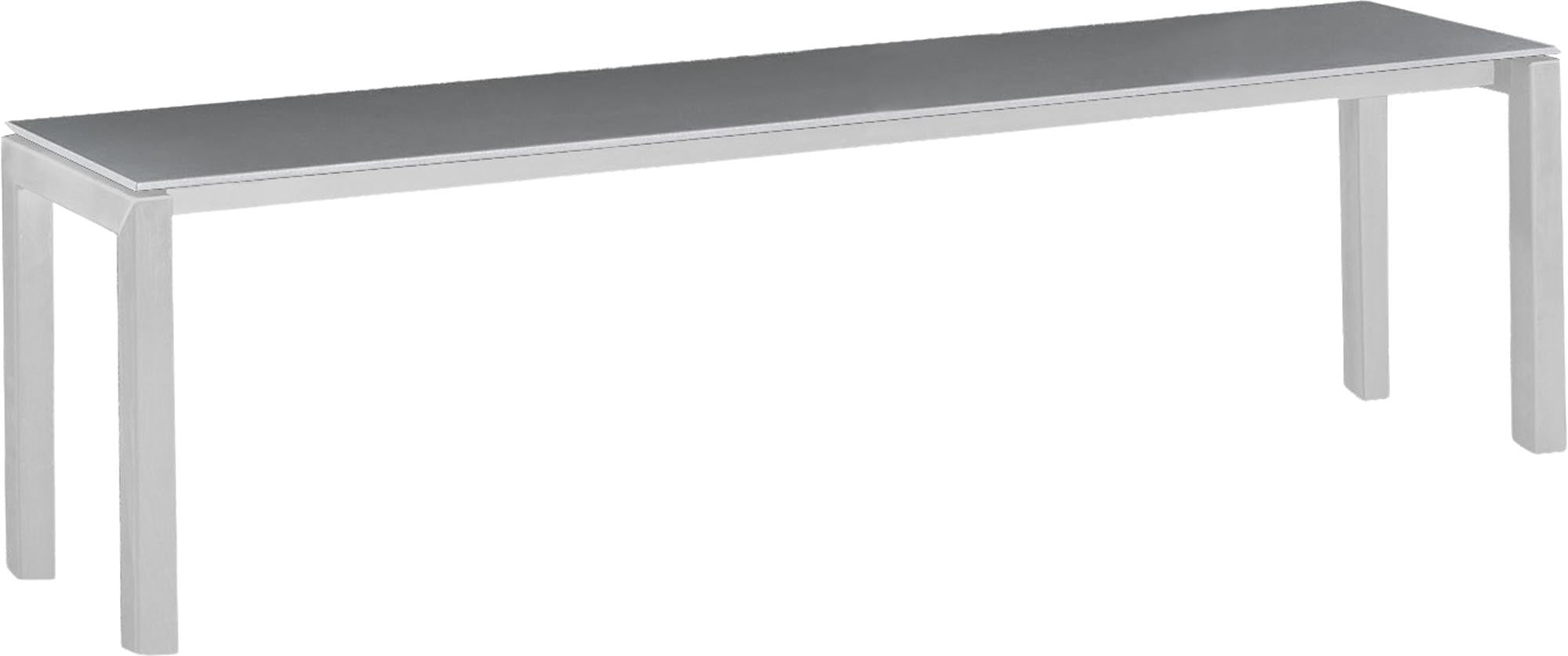 Moderne Gartenbank aus robustem Glasfaser, 160x32 cm, ideal für Garten und Terrasse, vereint Funktionalität mit elegantem Design.