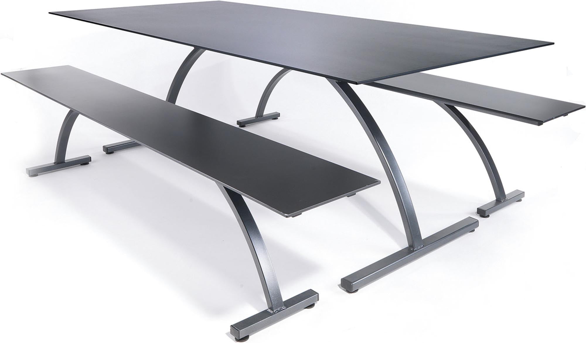 Bernardino Gartenbank aus Glasfasern 220x32 in Graphit präsentiert im Onlineshop von KAQTU Design AG. Gartenbank ist von Schaffner