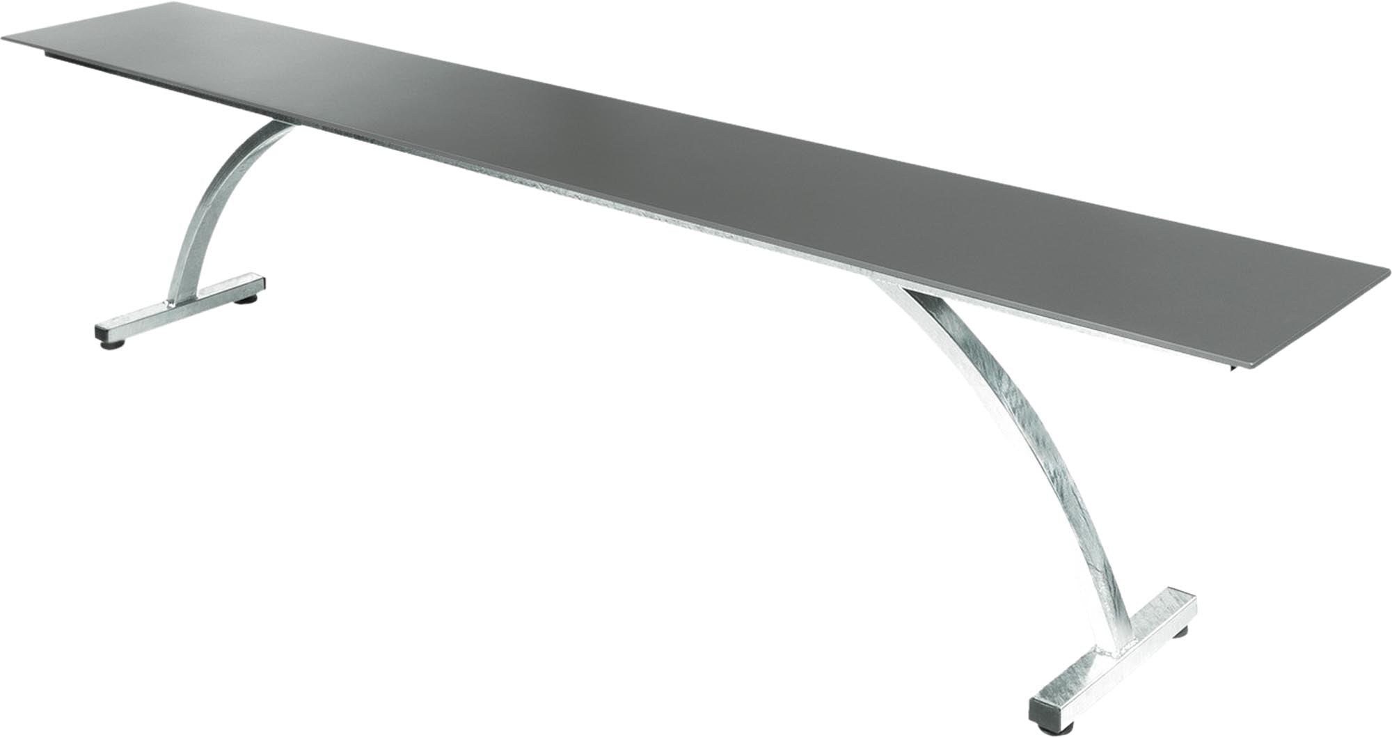 Bernardino Gartenbank aus Glasfasern 220x32 in Alusilber präsentiert im Onlineshop von KAQTU Design AG. Gartenbank ist von Schaffner