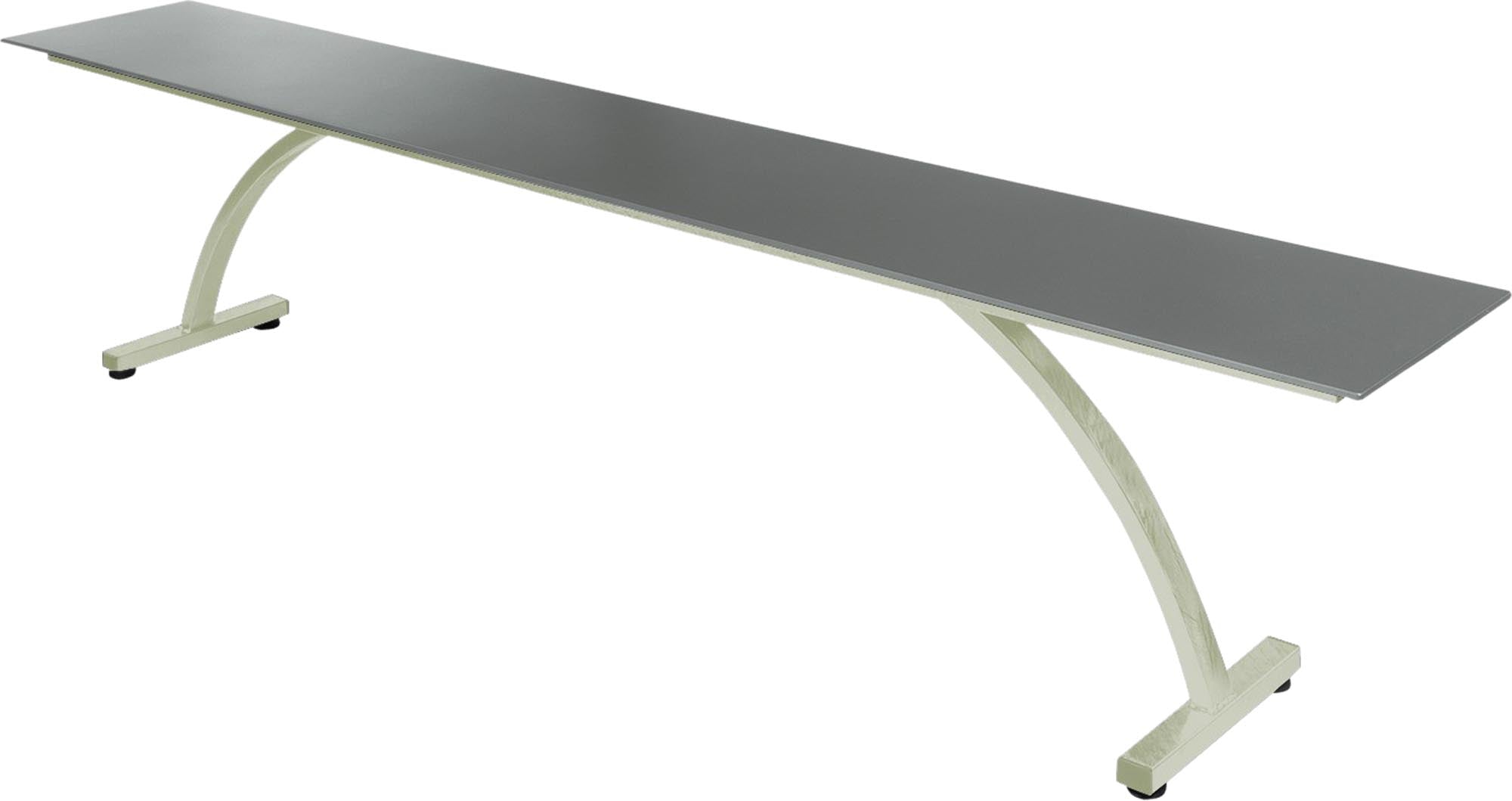 Bernardino Gartenbank aus Glasfasern 220x32 in Alusilber präsentiert im Onlineshop von KAQTU Design AG. Gartenbank ist von Schaffner
