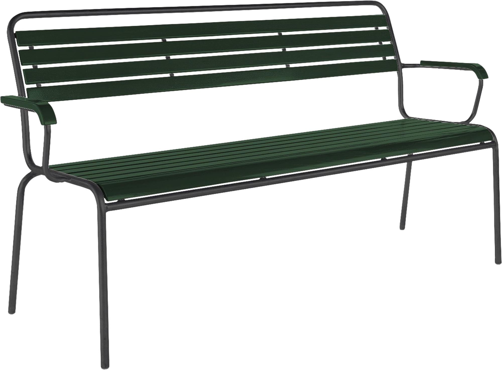 Elegante 3er-Gartenbank aus robustem Eschenholz, perfekt für entspannte Momente im Garten, ausgestattet mit komfortablen Armlehnen.