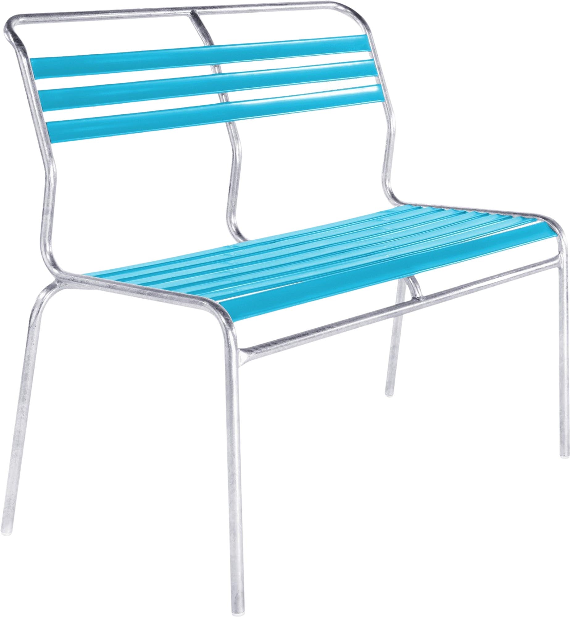 Elegante 2er Gartenbank Säntis Lättli ohne Armlehnen, ideal für entspannte Stunden im Freien, robust und stilvoll für jeden Außenbereich.