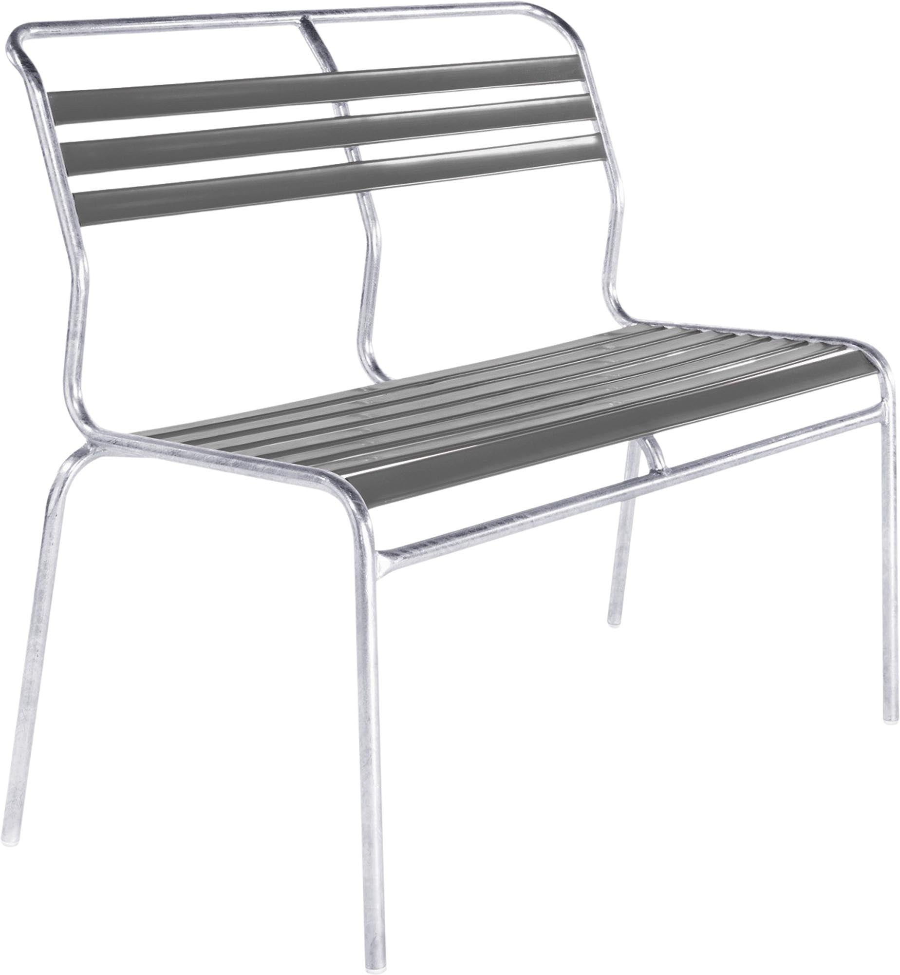 Säntis Lättli-2er Gartenbank ohne Armlehne in Graphit präsentiert im Onlineshop von KAQTU Design AG. Gartenbank ist von Schaffner