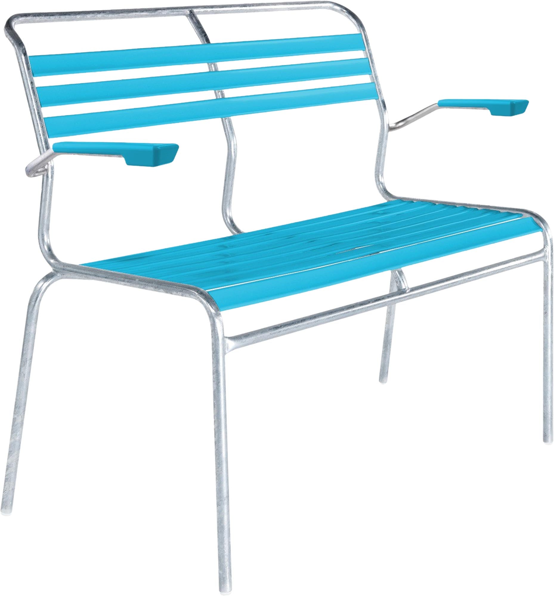 Komfortable Lättlibank Säntis 2er mit Armlehne für Ihren Garten.