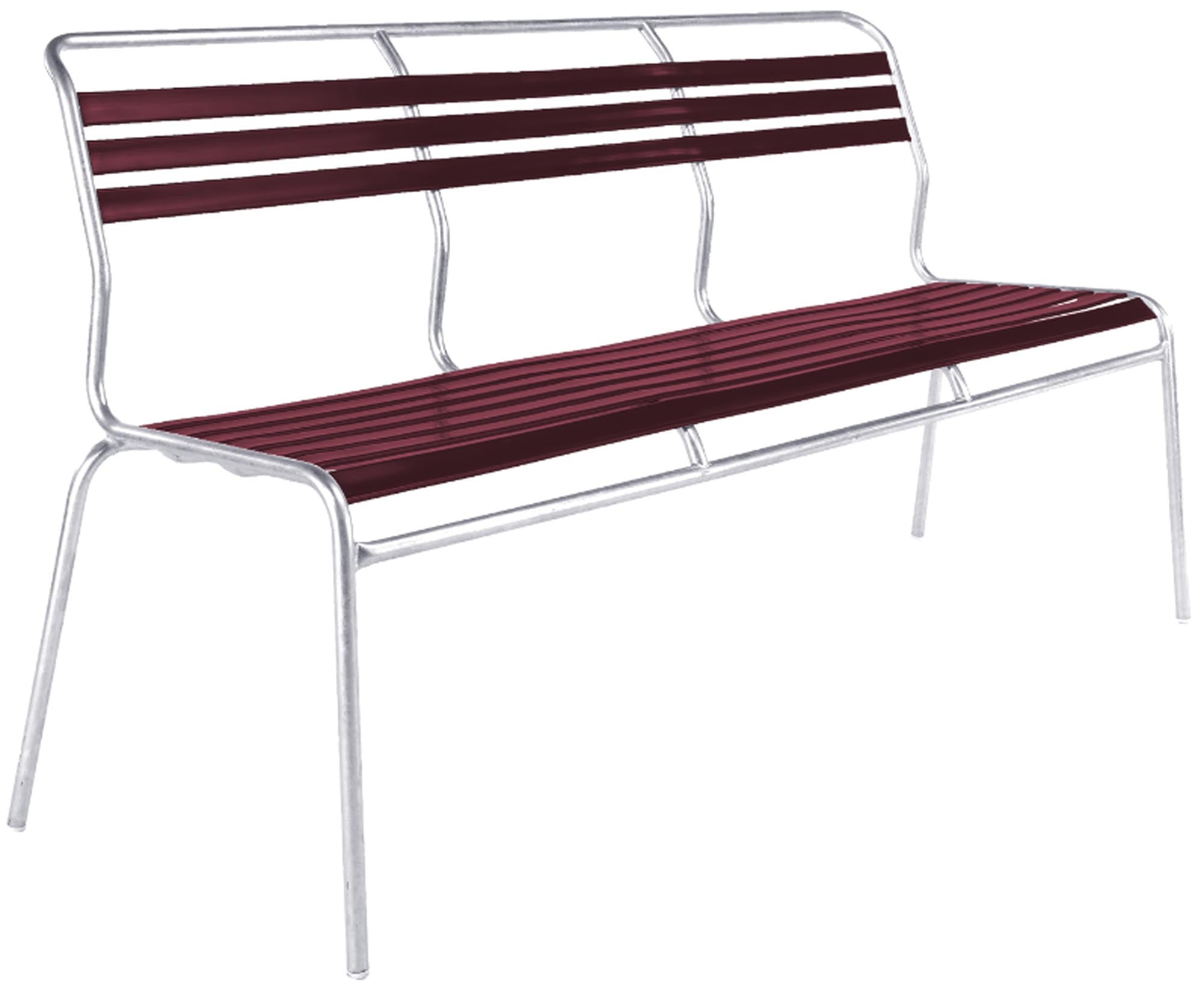 Elegante Säntis Lättli-3er Gartenbank ohne Armlehnen, ideal für entspannte Stunden im Freien. Robust und stilvoll für jeden Außenbereich.