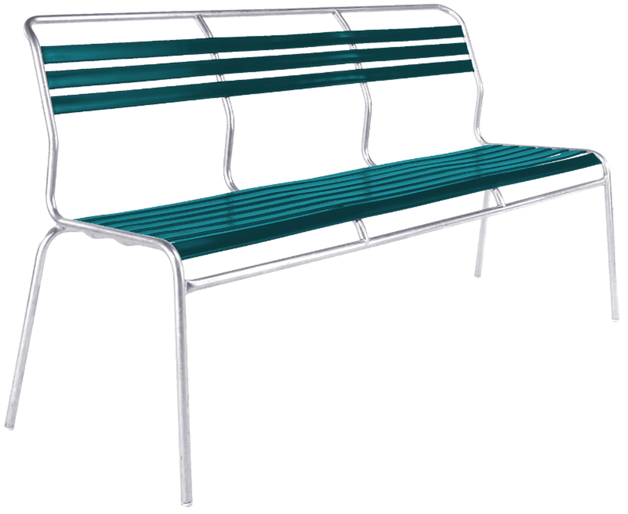 Elegante Säntis Lättli-3er Gartenbank ohne Armlehnen, ideal für entspannte Stunden im Garten. Robuste Bauweise für langanhaltenden Komfort.