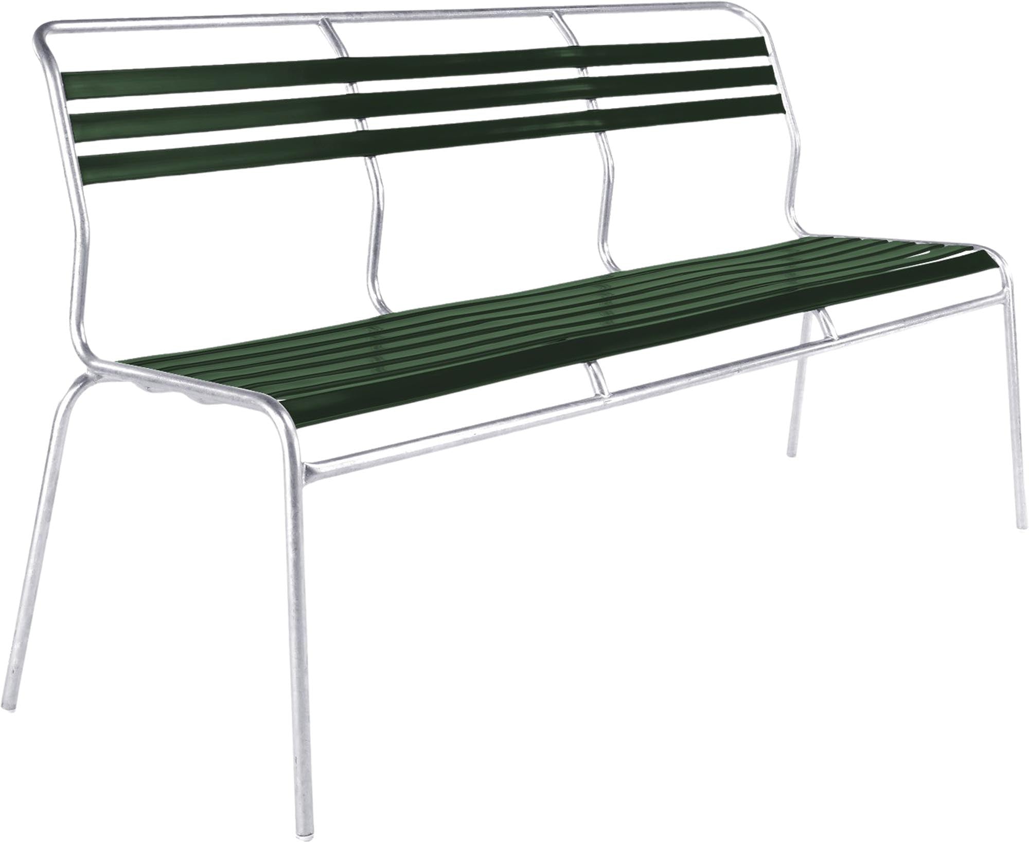 Elegante 3-Sitzer Gartenbank Säntis Lättli ohne Armlehnen, ideal für entspannte Stunden im Freien. Robust und einladend für jeden Garten.