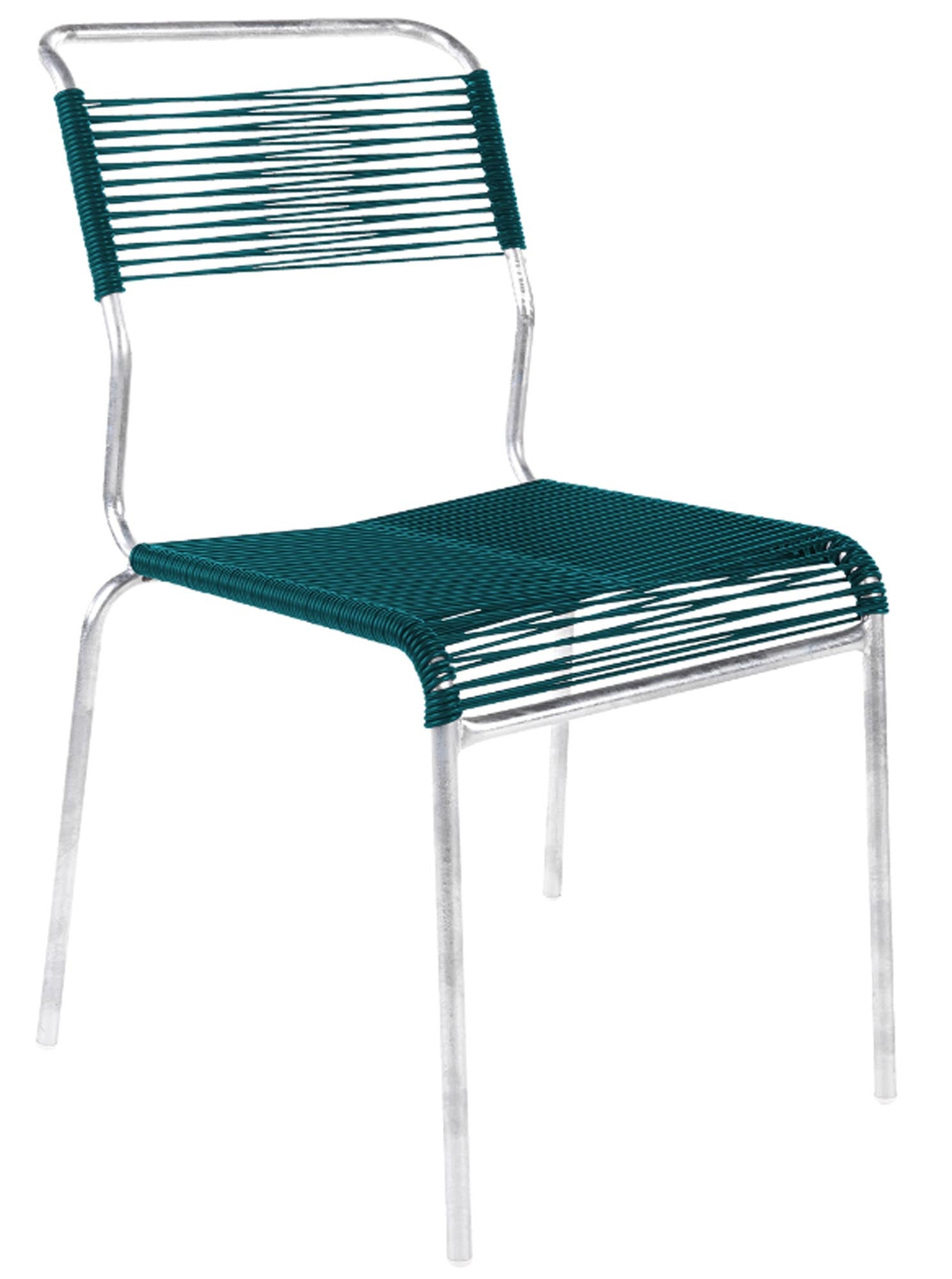 Moderner Säntis Stuhl Spaghetti, ideal für stilvolle Aussenbereiche.