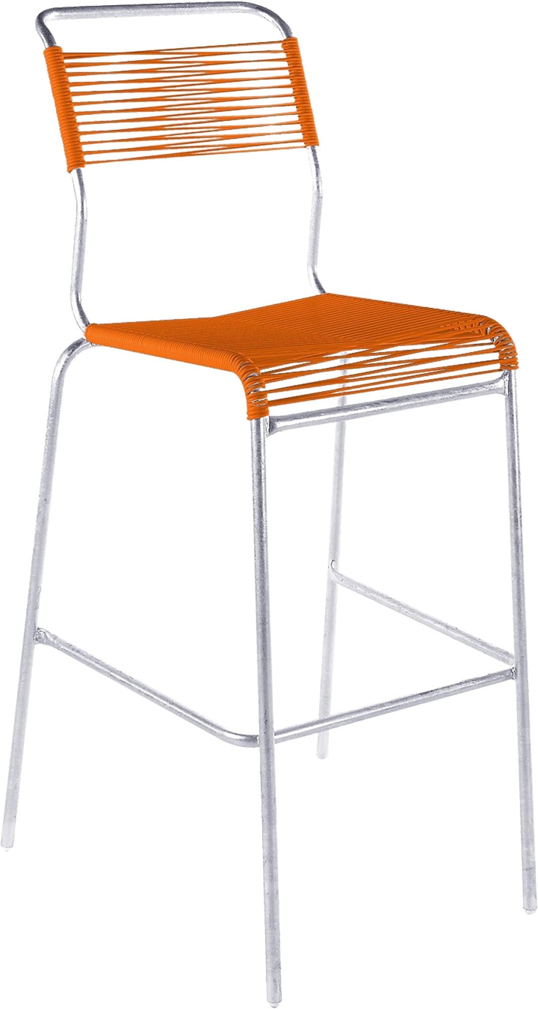 Säntis Spaghetti-Barstuhl Outdoor ohne Armlehne aus wetterfestem, recyceltem OceanYarn®-Material, langlebig, stilvoll und ideal für Garten und Terrasse.