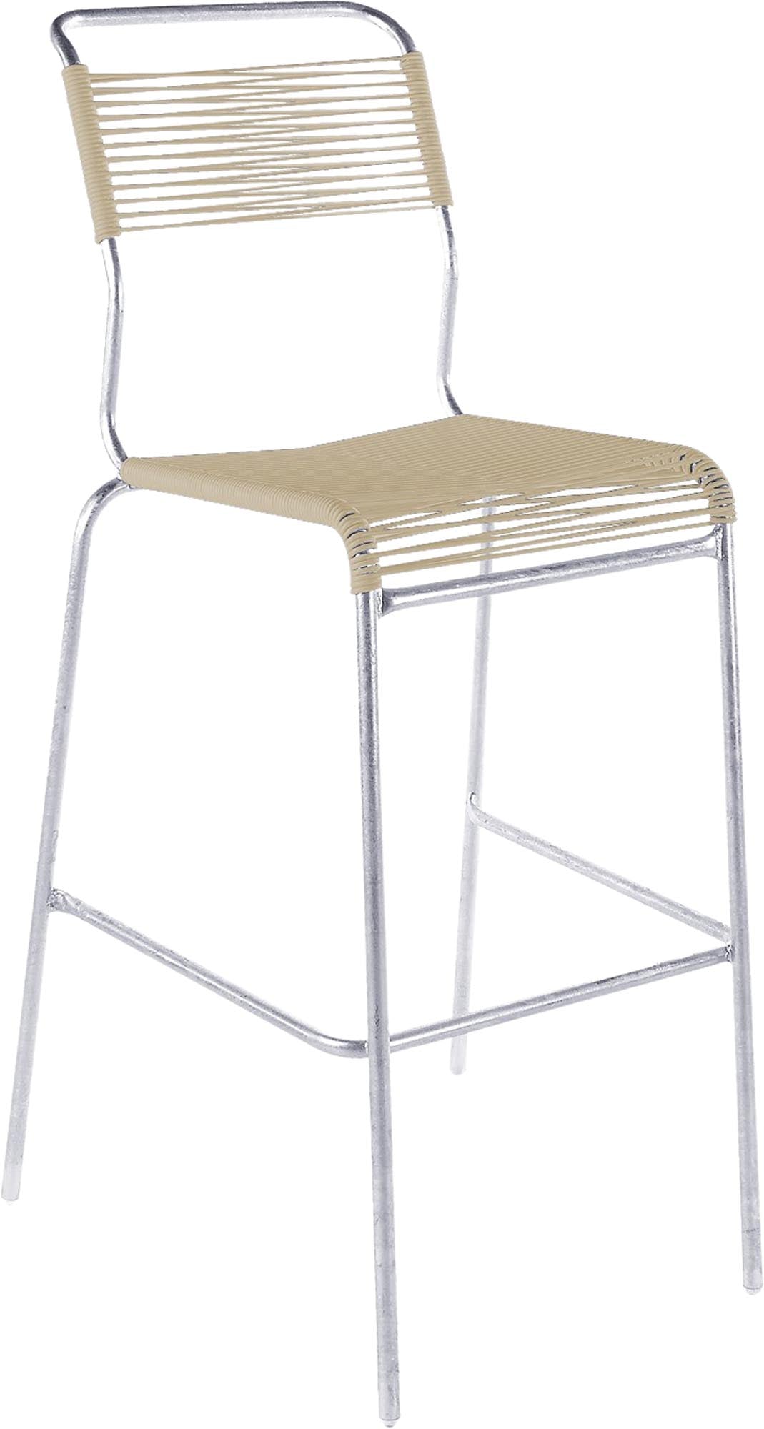 Hochwertiger Säntis Spaghetti-Barstuhl Outdoor ohne Armlehne, wetterfest, langlebig, UV-beständig, Schweizer Qualität, Gartenmöbel, Outdoor, nachhaltiges Design.