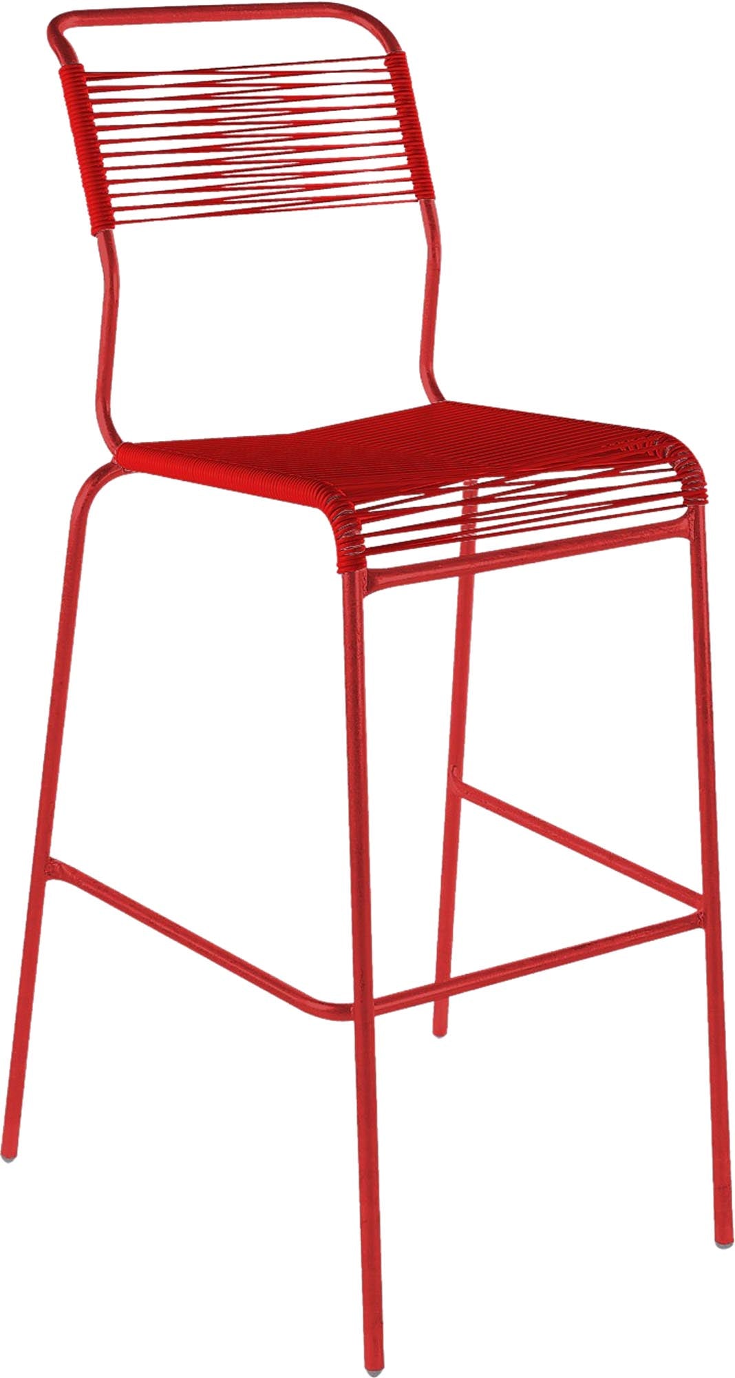 Hochwertiger Säntis Spaghetti-Barstuhl Outdoor ohne Armlehne, wetterfest, nachhaltig, mit luftiger Wicklung, perfekt für Garten, Terrasse und Outdoor-Bereiche.