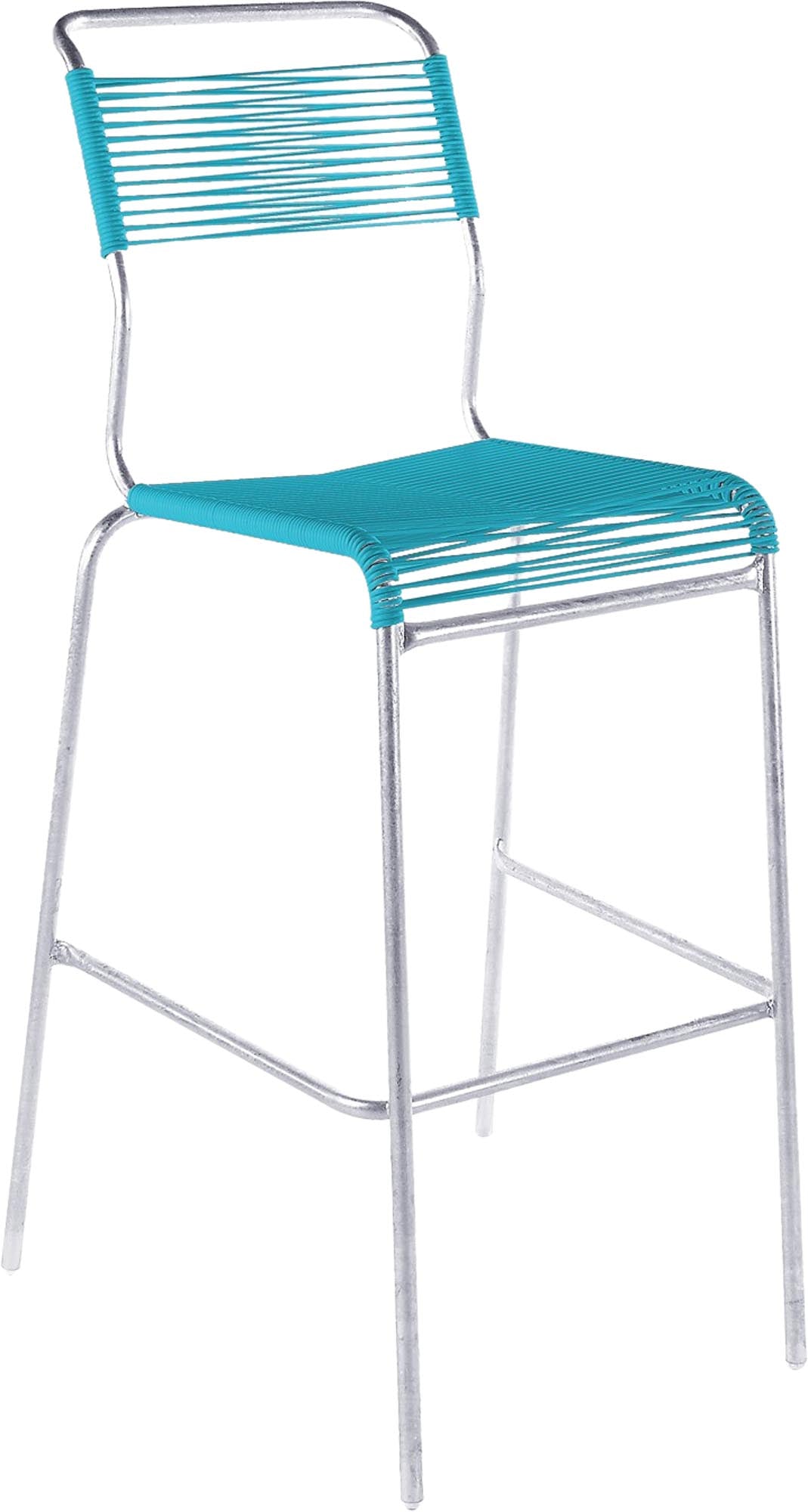 Säntis Spaghetti-Barstuhl Outdoor ohne Armlehne aus wetterfestem, recyceltem Material – elegantes, langlebiges Design für Garten, Terrasse und Außenbereich.