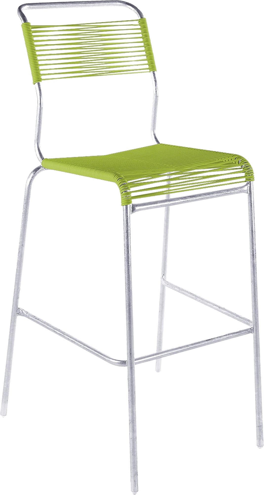 Säntis Spaghetti-Barstuhl Outdoor ohne Armlehne aus wetterfestem, recyceltem OceanYarn®-Material, langlebig, stilvoll und ideal für Garten und Terrasse.