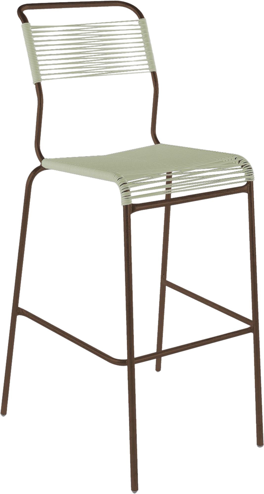 Der stilvolle Spaghetti Barstuhl Säntis von Schaffner – ideal für moderne Terrassen und gemütliche Abende im Freien.