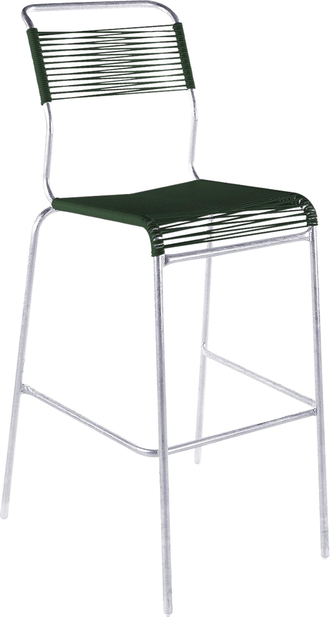 Hochwertiger, wetterfester Säntis Spaghetti-Barstuhl ohne Armlehne aus recyceltem Material, langlebig, leicht zu pflegen und ideal für Garten, Terrasse und Outdoor.