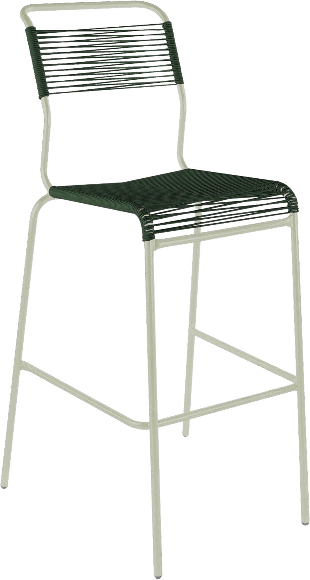 Säntis Spaghetti-Barstuhl Outdoor ohne Armlehne in Tannengrün präsentiert im Onlineshop von KAQTU Design AG. Outdoor-Barstuhl ist von Schaffner