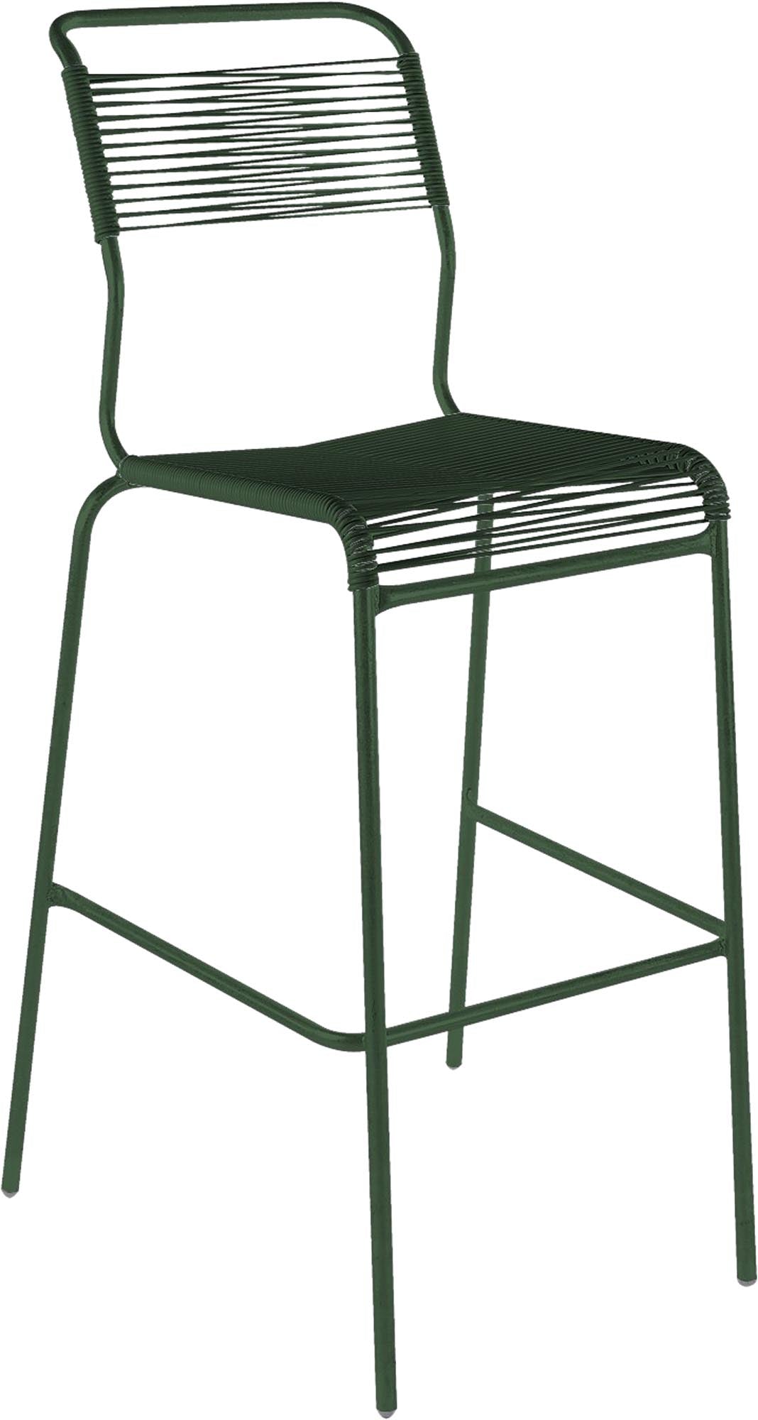 Säntis Spaghetti-Barstuhl Outdoor ohne Armlehne in Tannengrün präsentiert im Onlineshop von KAQTU Design AG. Outdoor-Barstuhl ist von Schaffner