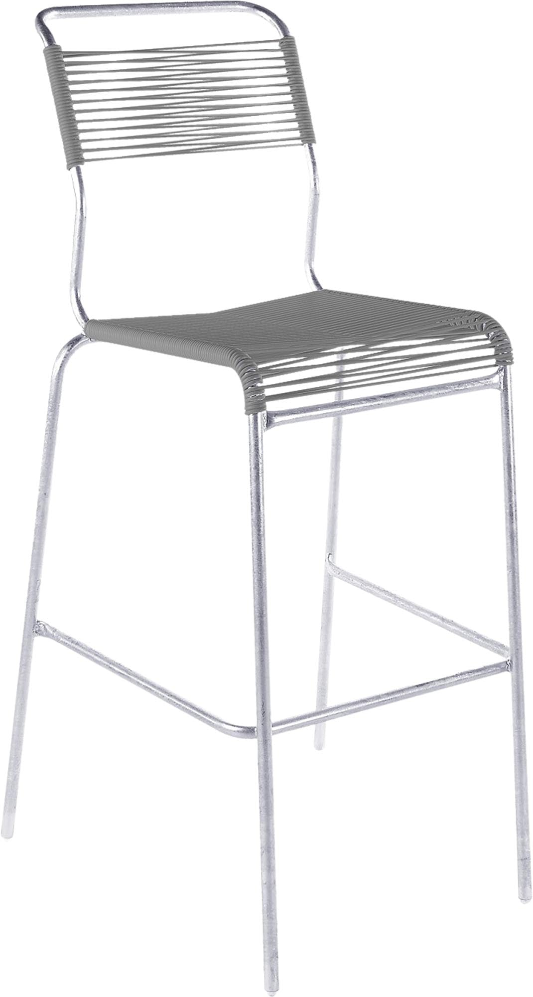 Hochwertiger Säntis Spaghetti-Barstuhl Outdoor ohne Armlehne, wetterfest, recyceltes OceanYarn®-Material, langlebig, stilvoll und perfekt für Garten und Terrasse.