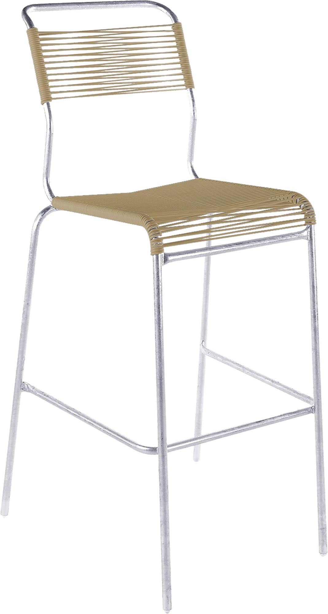 Der stilvolle Spaghetti Barstuhl Säntis von Schaffner – ideal für moderne Terrassen und gemütliche Abende im Freien.