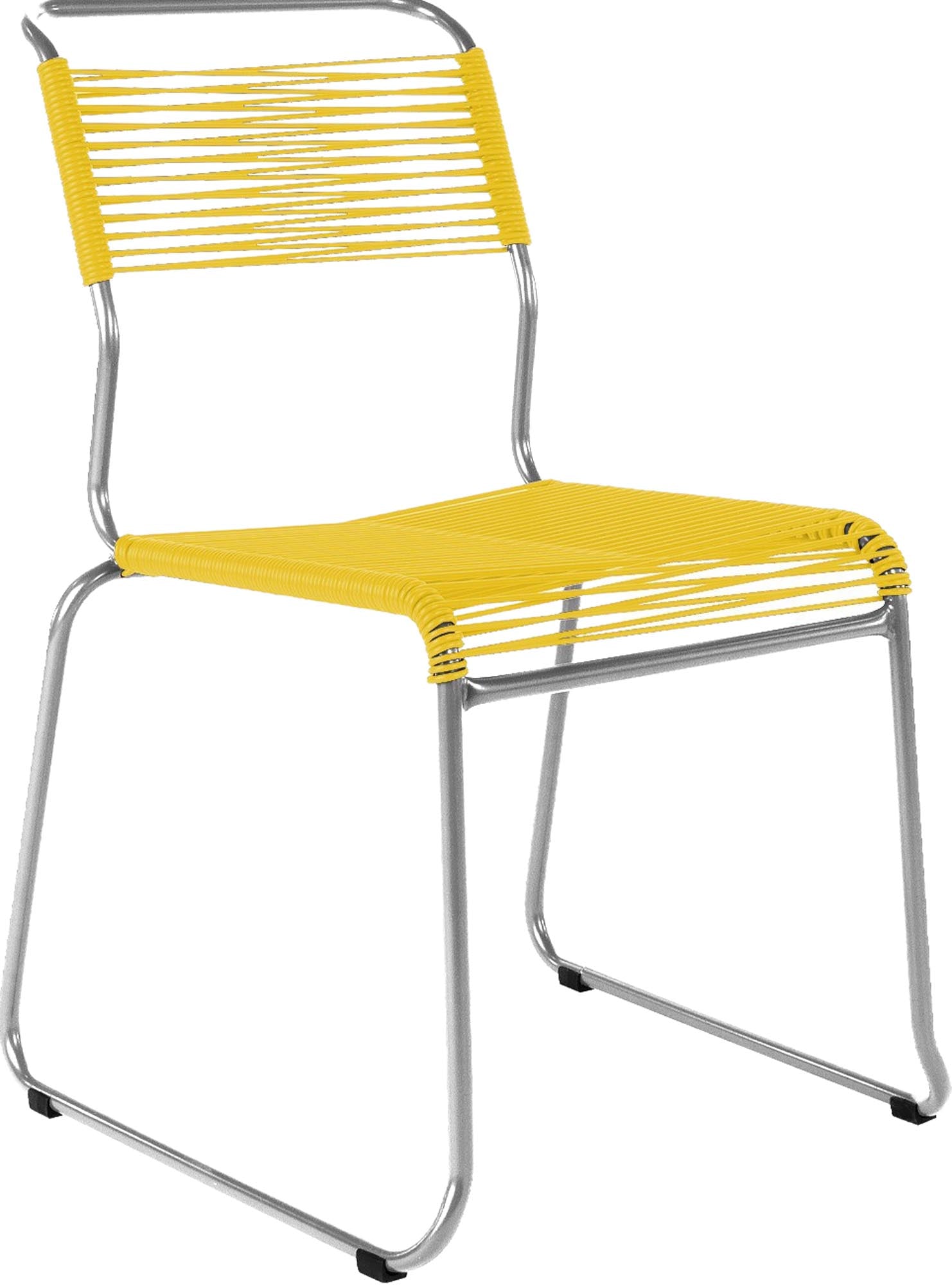 Spaghettistuhl Säntis mit Kufen in Gelb präsentiert im Onlineshop von KAQTU Design AG. Gartenstuhl ist von Schaffner