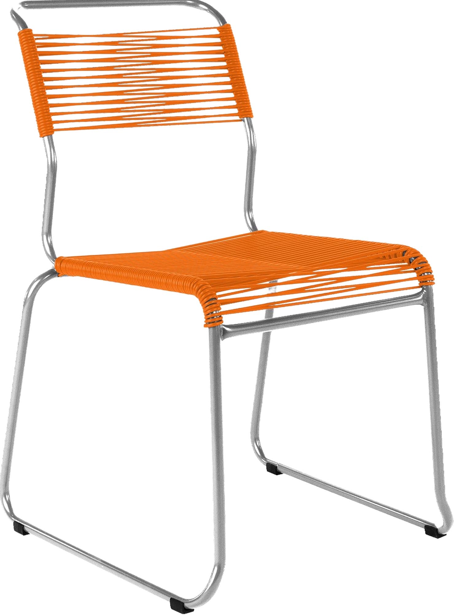 Spaghettistuhl Säntis mit Kufen in Orange präsentiert im Onlineshop von KAQTU Design AG. Gartenstuhl ist von Schaffner