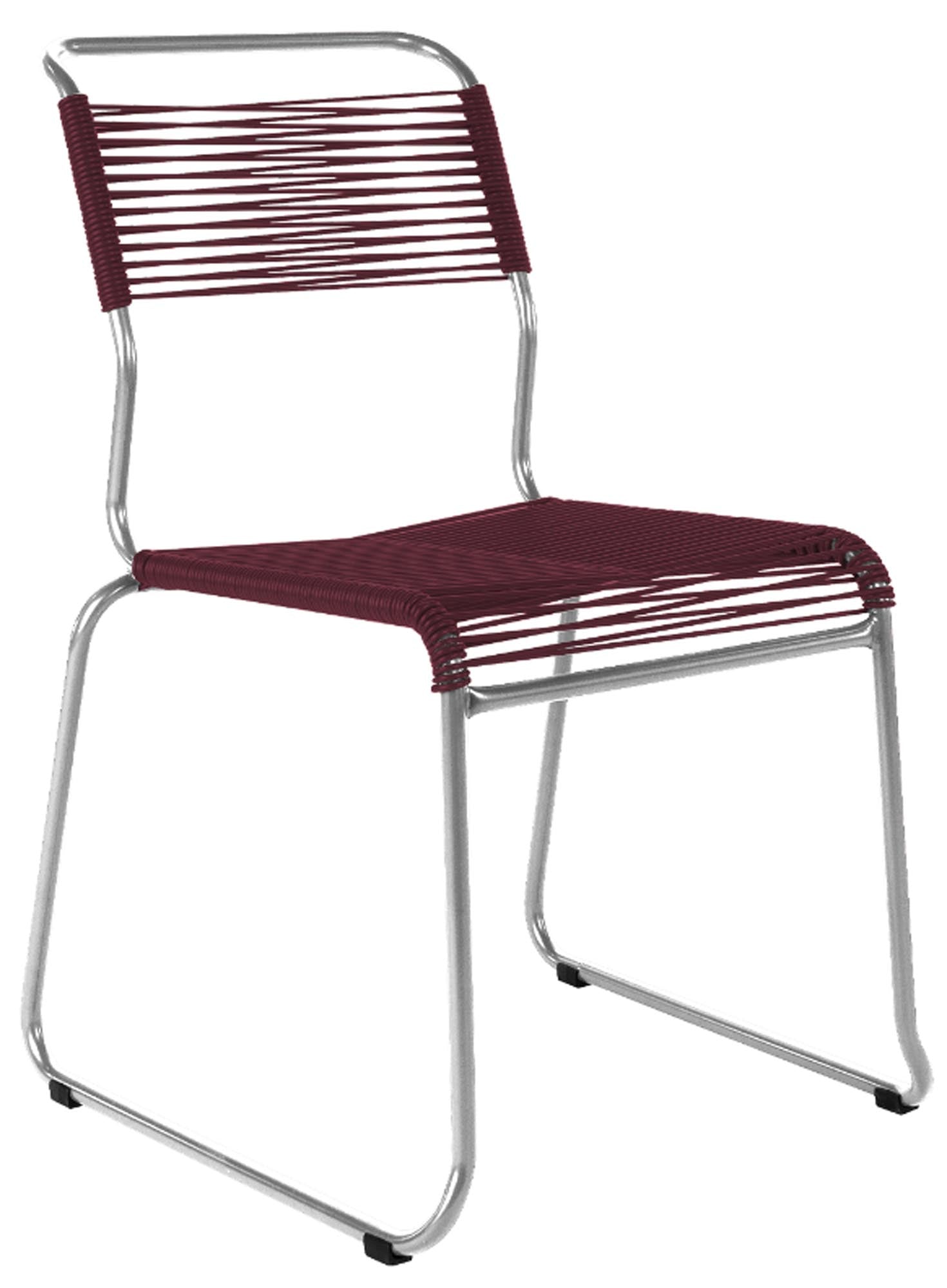 Spaghettistuhl Säntis mit Kufen in Bordeaux präsentiert im Onlineshop von KAQTU Design AG. Gartenstuhl ist von Schaffner