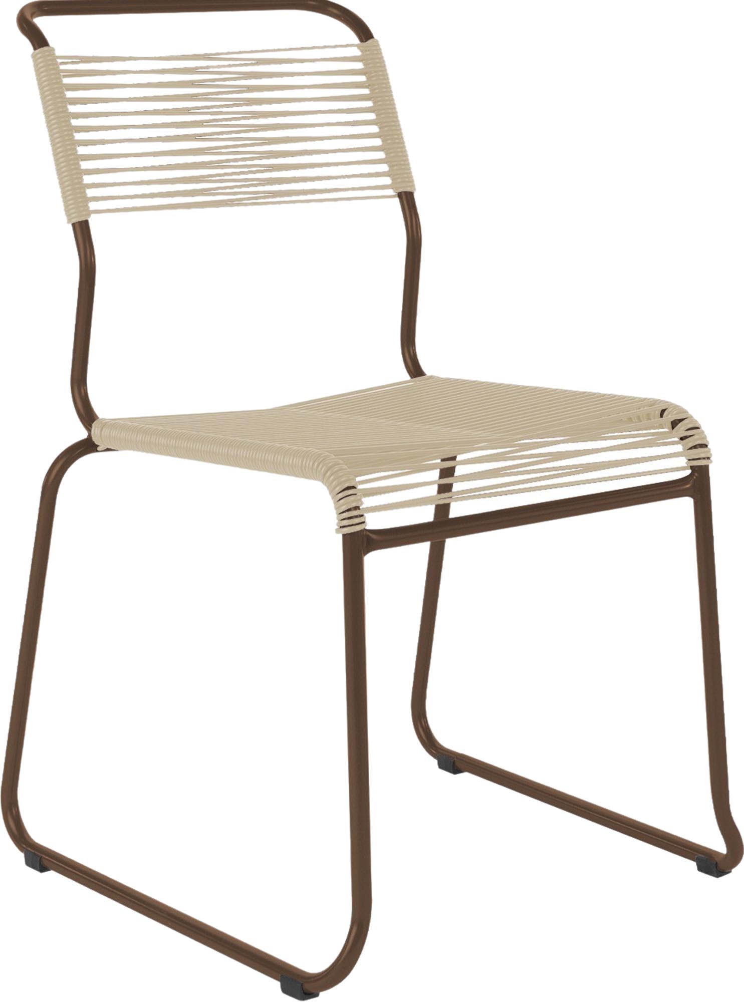 Eleganter Säntis Spaghettistuhl mit langlebigen Kufen von Schaffner.