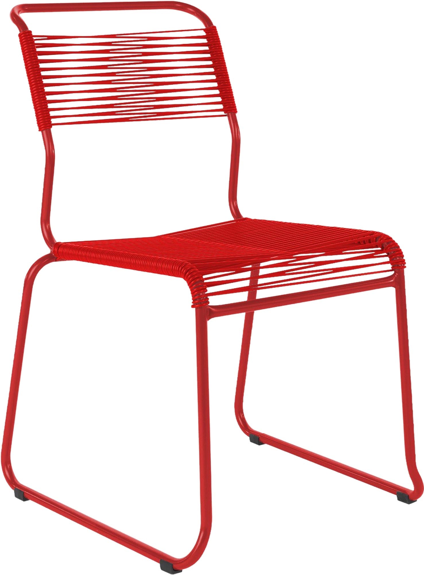 Spaghettistuhl Säntis mit Kufen in Rot präsentiert im Onlineshop von KAQTU Design AG. Gartenstuhl ist von Schaffner