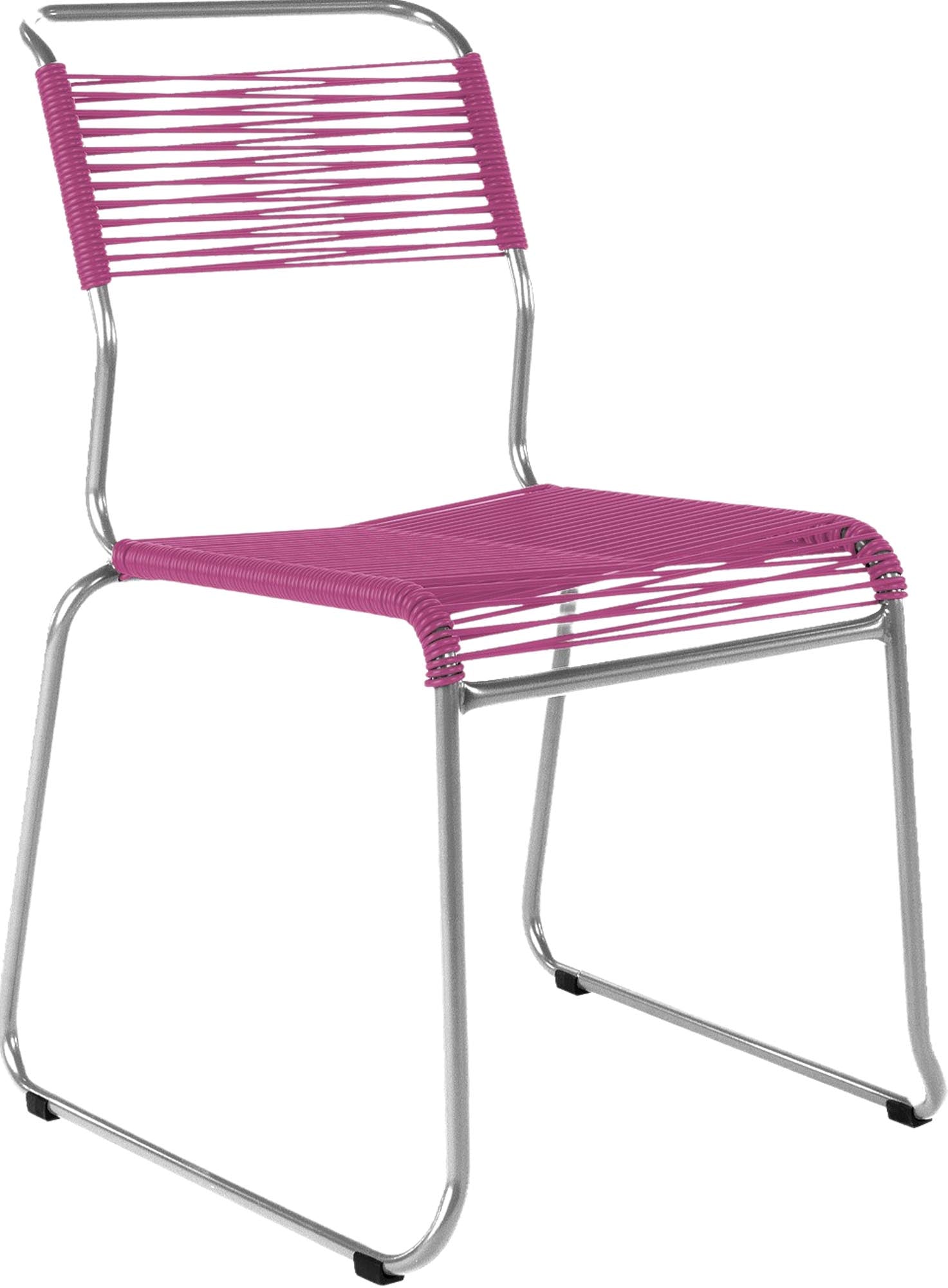 Spaghettistuhl Säntis mit Kufen in Pink präsentiert im Onlineshop von KAQTU Design AG. Gartenstuhl ist von Schaffner