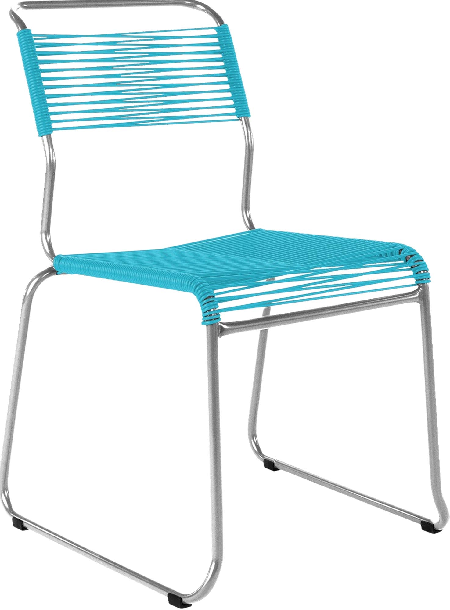Spaghettistuhl Säntis mit Kufen in Türkis präsentiert im Onlineshop von KAQTU Design AG. Gartenstuhl ist von Schaffner